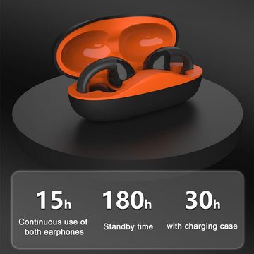 Xmenha IPX5-zertifiziertes wasserdichtes Design schützt Open-Ear-Kopfhörer (Musik abspielen/pausieren, Anrufe annehmen/beenden und mehr., Leichtes,Design mit stabiler Bluetooth-Verbindung und Touch-Steuerung)