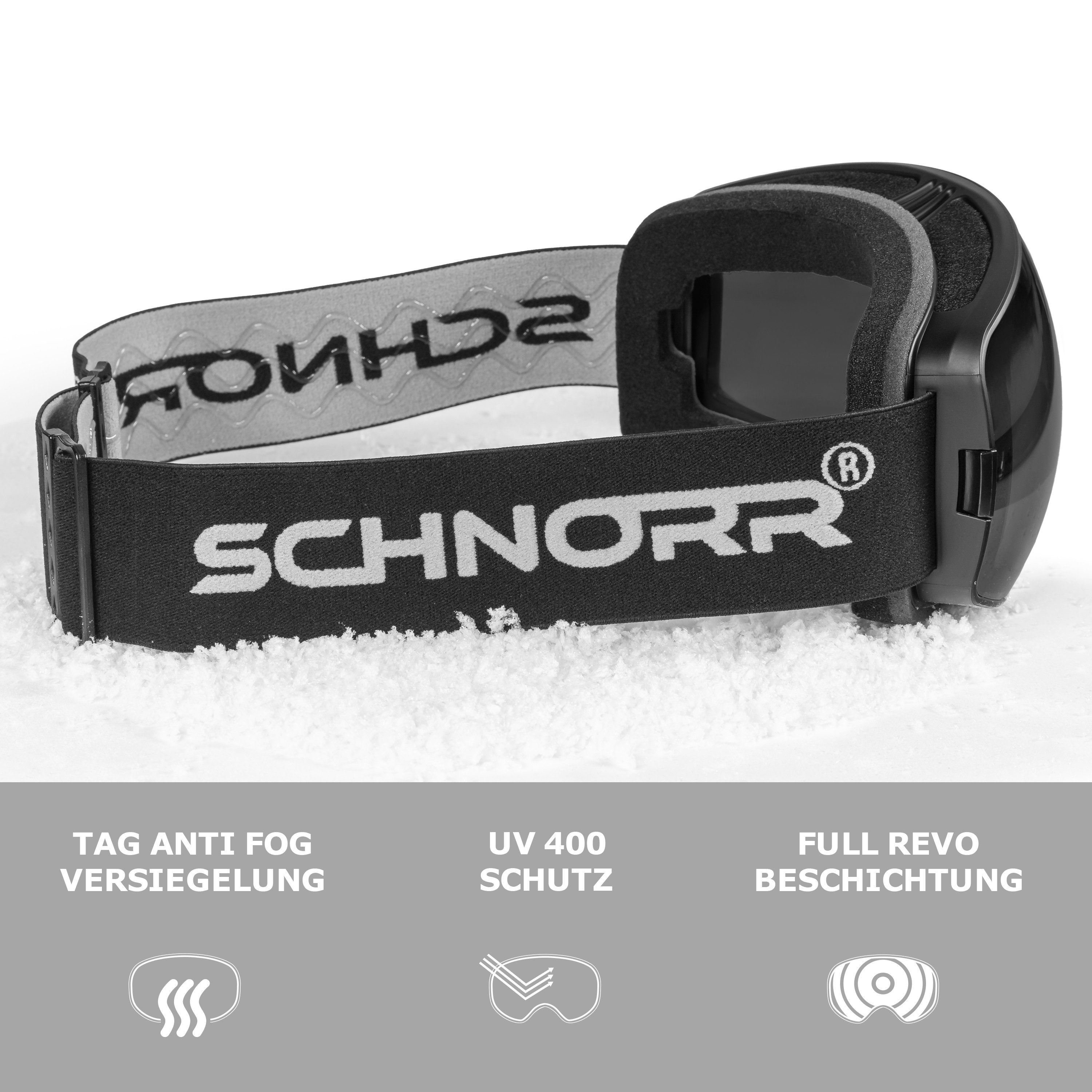 SCHNORR Sportbrille Schnorr Skibrille Ventra - Sphärisch, Dunkel Grau (S4), getönt, Anti, (1-St), Dunkelgrau getönt (S4) – Bild 3 von 3