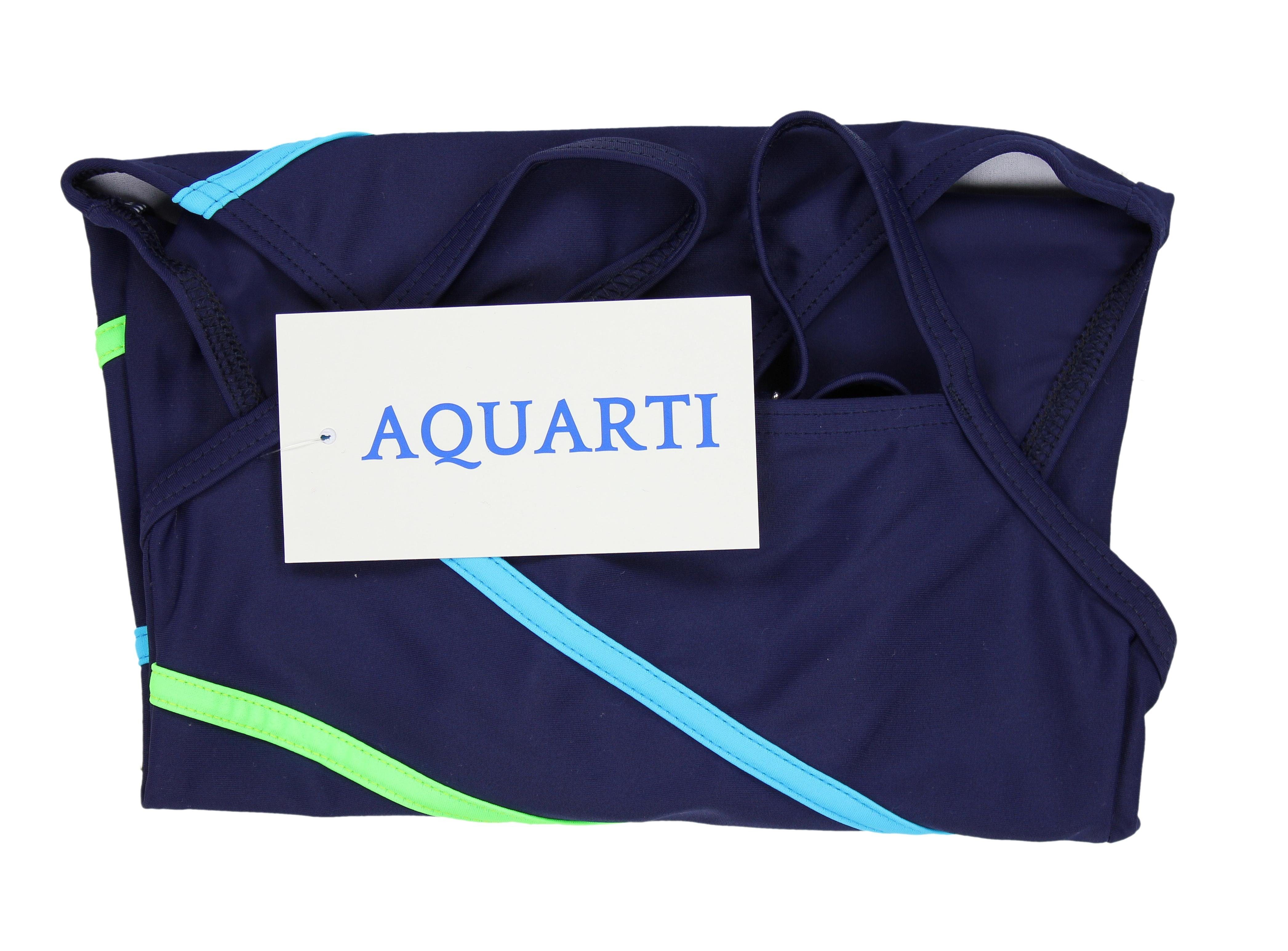 / Aquarti Aquarti Hellblau Dunkelblau Spaghettiträgern Streifen Badeanzug Neongrün Mädchen mit Streifen Badeanzug
