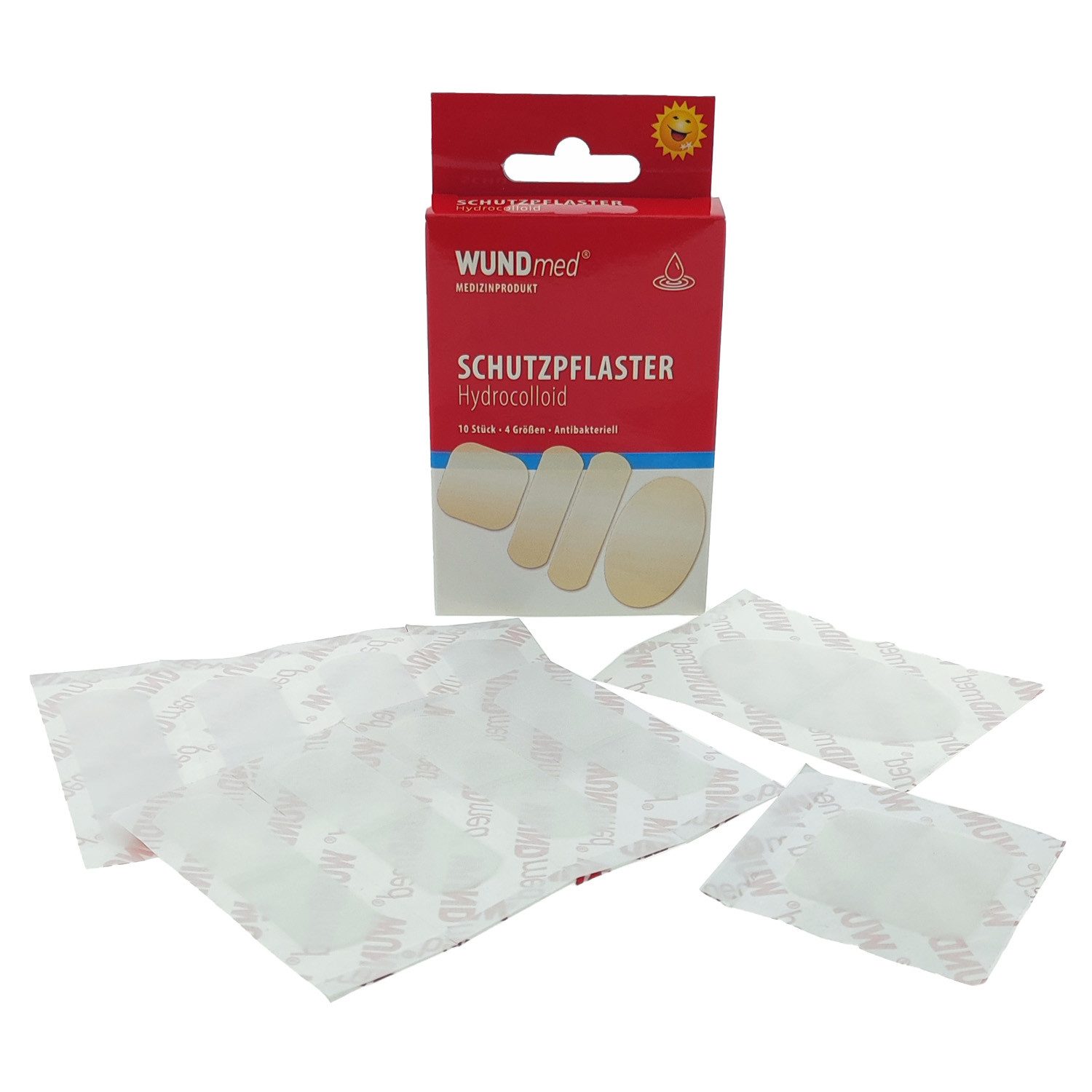 Wundmed Fixierpflaster Wundpflaster Hydrokolloid Sortiment, 10 Stück, transparent (Set, 10-St., Wundpflaster) Wundpflaster Pflaster Wundversorgung Pflasterverband