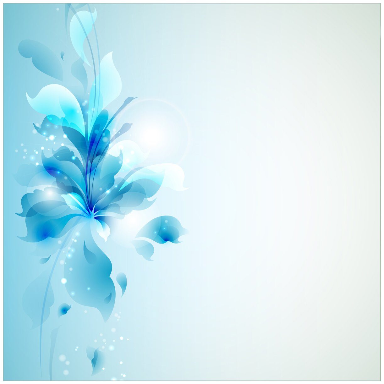 Wallario Tischplatte Blaues Blumenbuket (1 St), für Ikea Lack Tisch geeignet