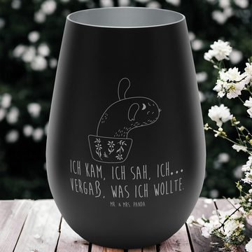 Mr. & Mrs. Panda Windlicht Kaktus Mama - Schwarz - Geschenk, Schule, Teelicht aus Glas, Windlich (1 St), Inklusive Teelicht