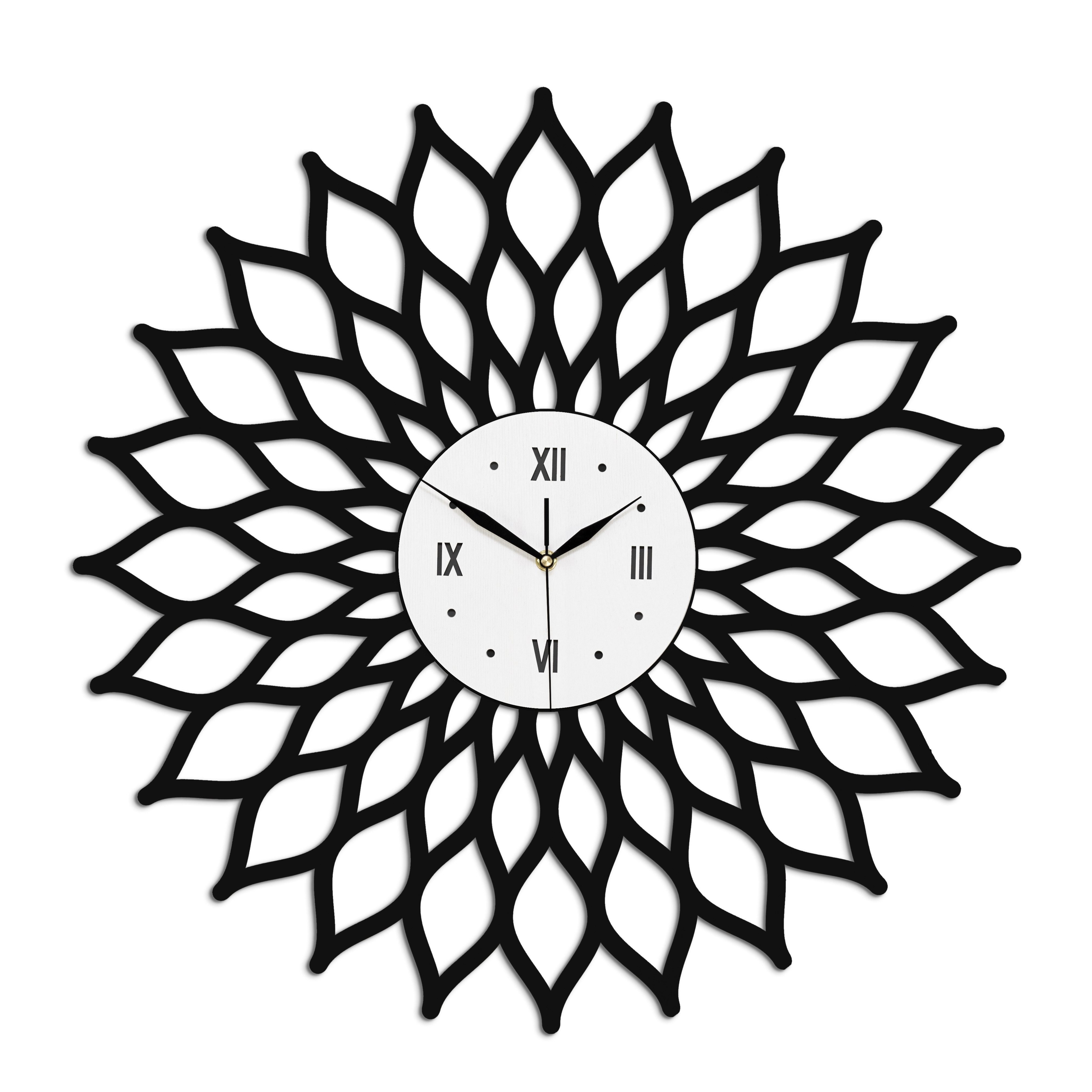 ORNAMENTI Wanduhr Grosse, modern, holz, hingucker Wanduhr, Sunburst, Sonne (ohne Ticken, Wanddeko, Holzdeko, 3 Größen 40, 50, 60 cm)