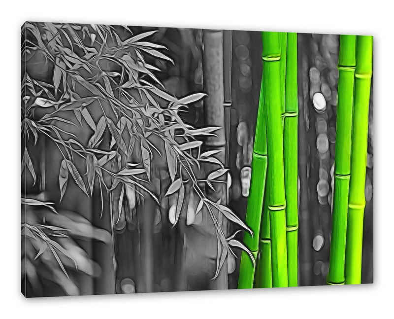 Pixxprint Leinwandbild Bambus, Bambus (1 St), Leinwandbild fertig bespannt, inkl. Zackenaufhänger