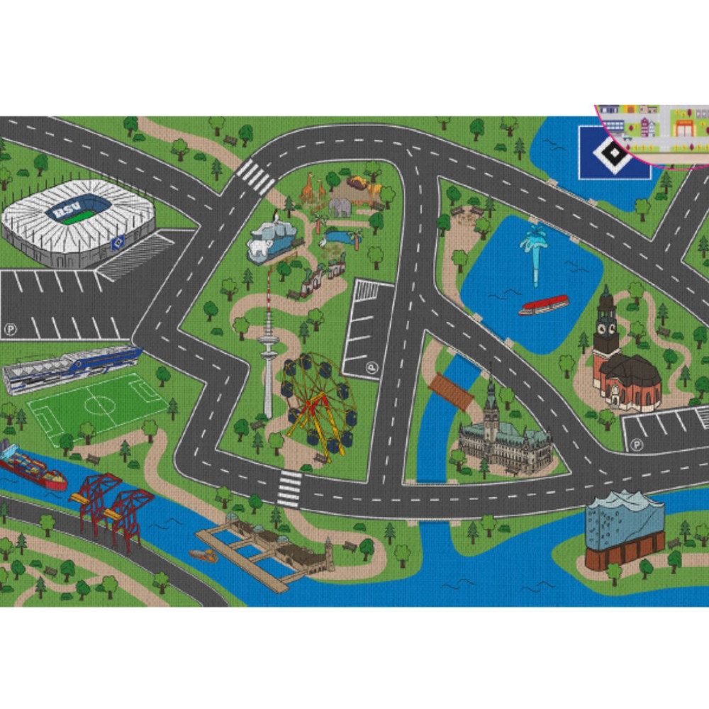 VertriebsArena GmbH Kinderteppich HSV Spielteppich, Höhe: 0 mm