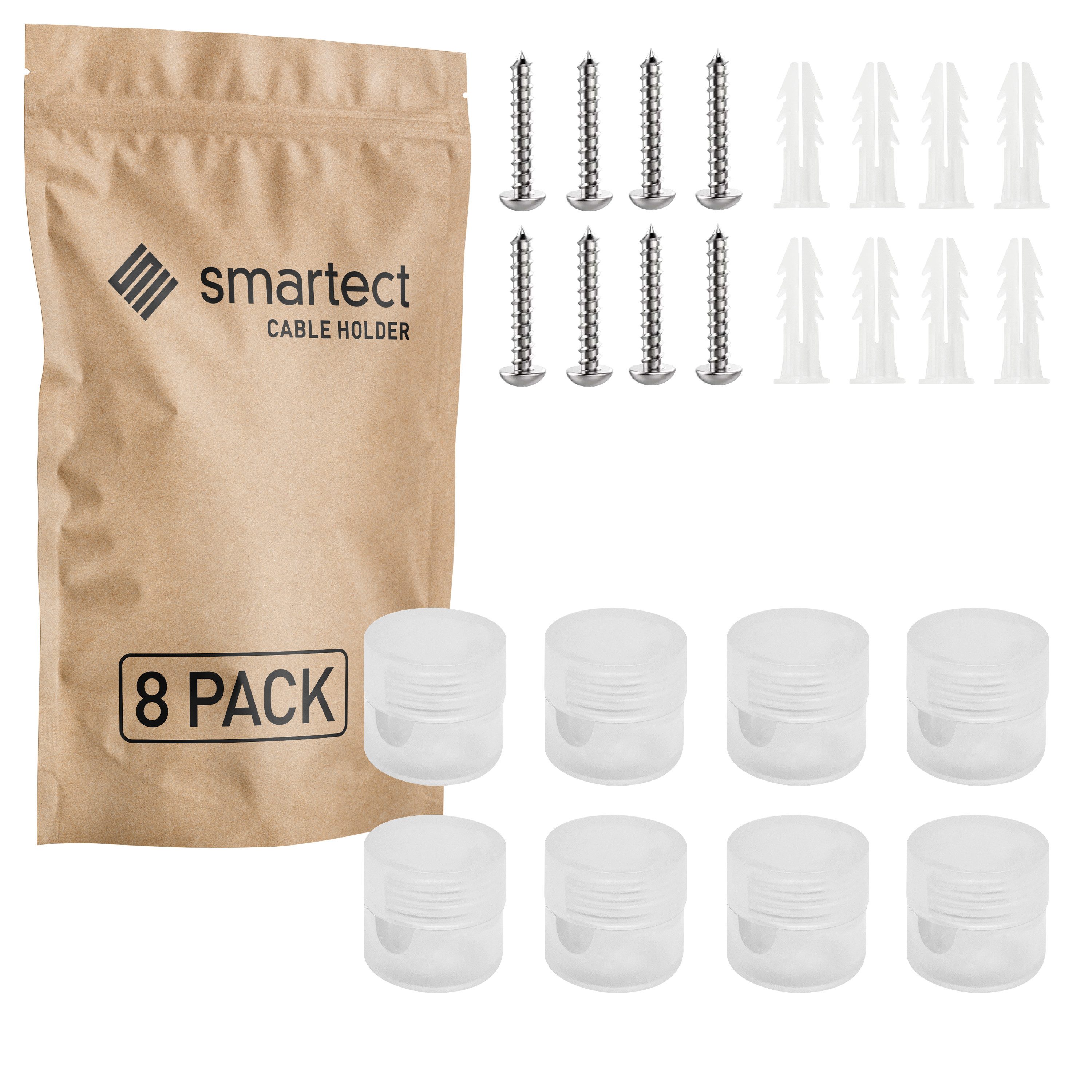 smartect Kabelzubehör Wand- & Deckenpins zum Aufhängen für Lampenkabel, (Set, 8-tlg)