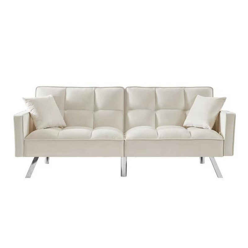 HTI-Living 2-Sitzer Sofa mit Schlaffunktion Brigga Beige, Stück 1 Teile, Funktionscouch inklusive 2 Zierkissen