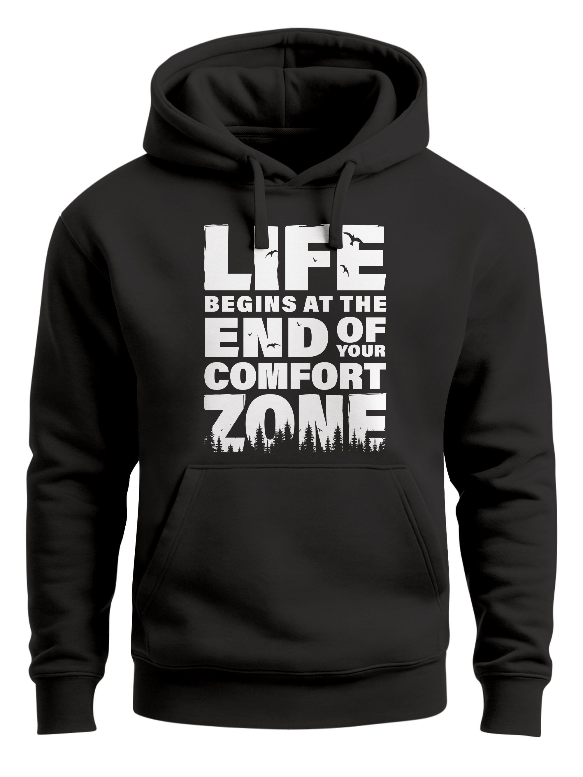 Hoodie Hoodie Herren Aufdruck Life Begins Motivations Print End of Your