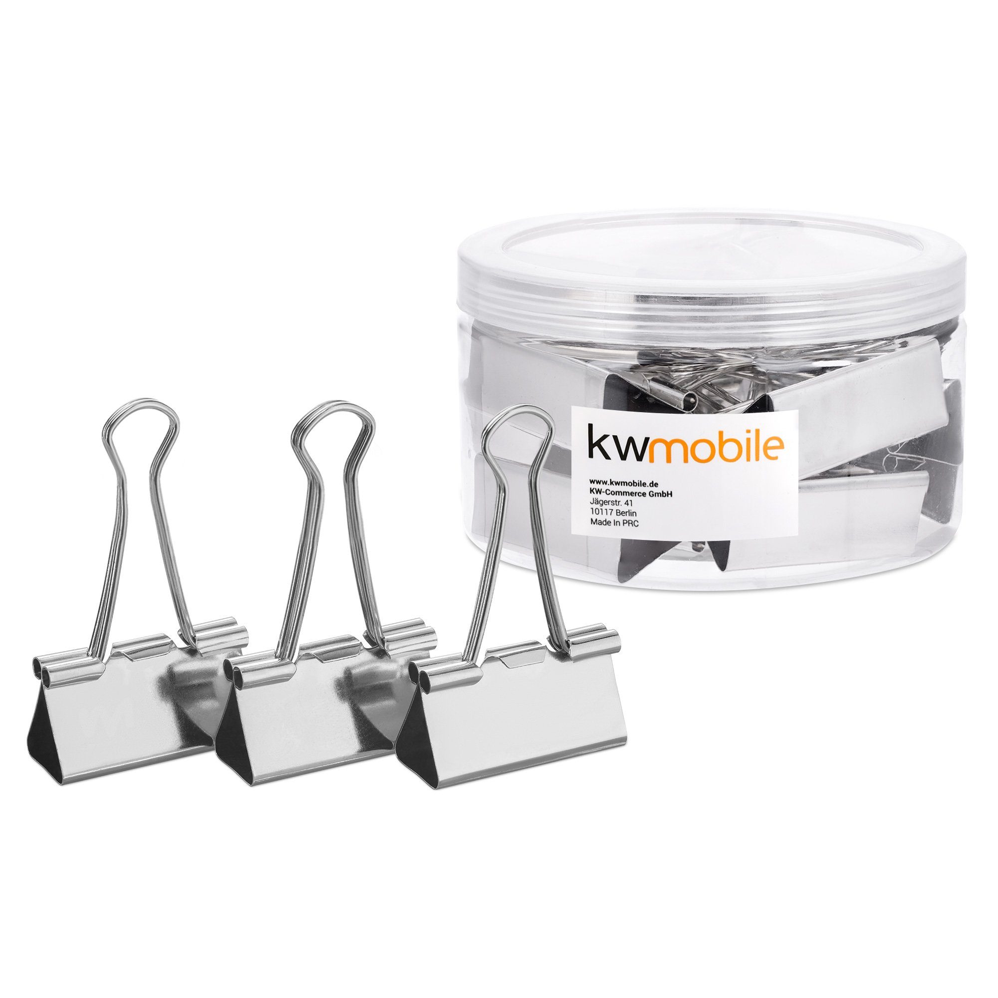 kwmobile Büroklammer 12x Foldback Скобки Set - 51mm - Vielzweckklammer Büro Clips