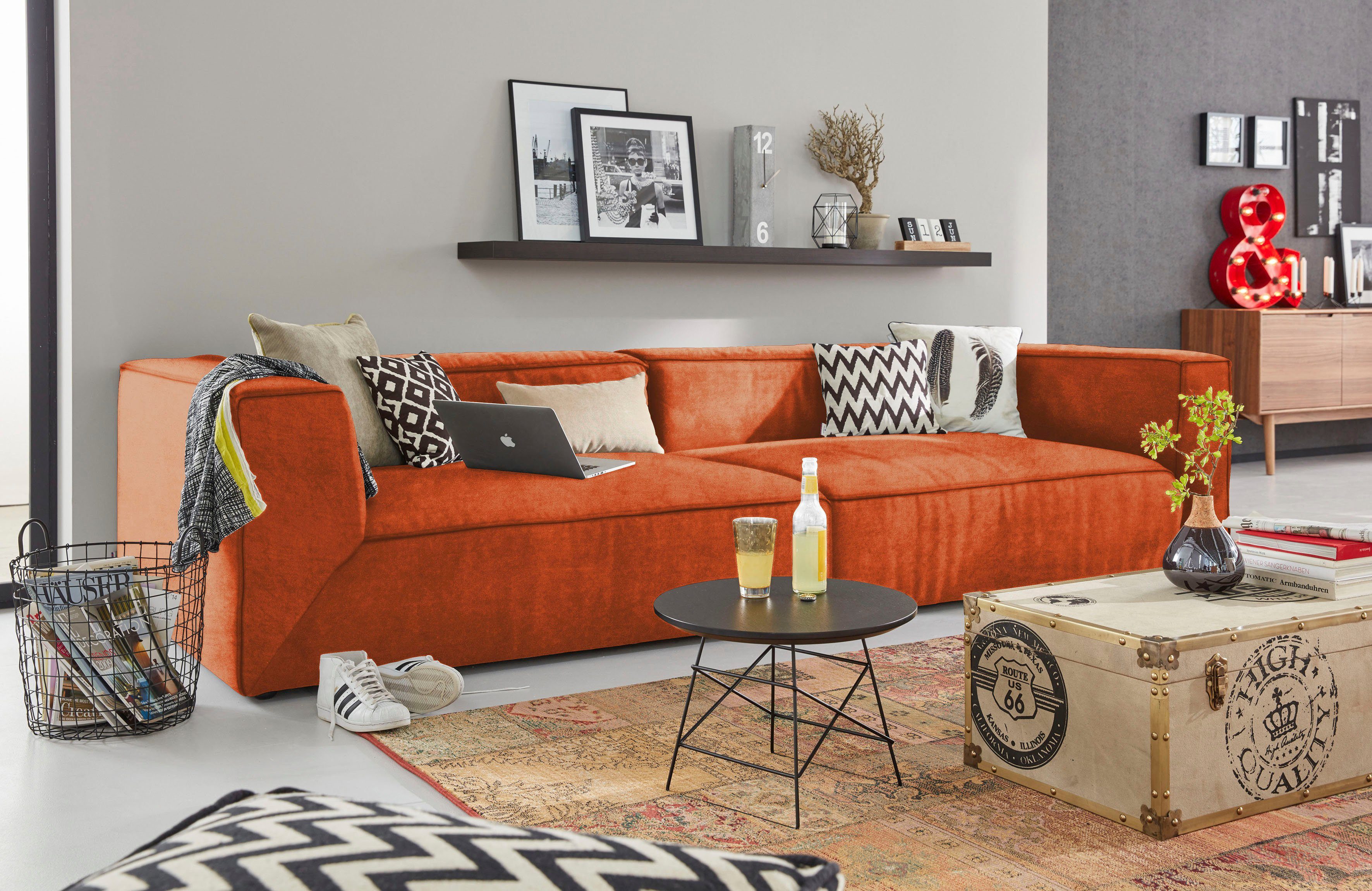 TOM TAILOR HOME Big-Sofa BIG Breiten, wahlweise 129 Sitztiefenverstellung, cm 2 Tiefe in CUBE, mit