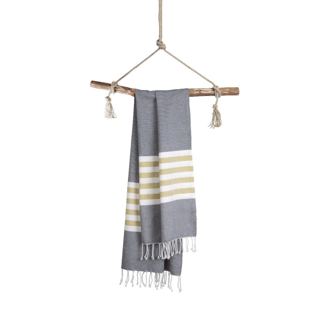 Walra Strandtuch Fouta Sunshade Happiness Jeans Blau - 100x180 cm, Jeans Blau 100% Baumwolle Hammam Handtücher