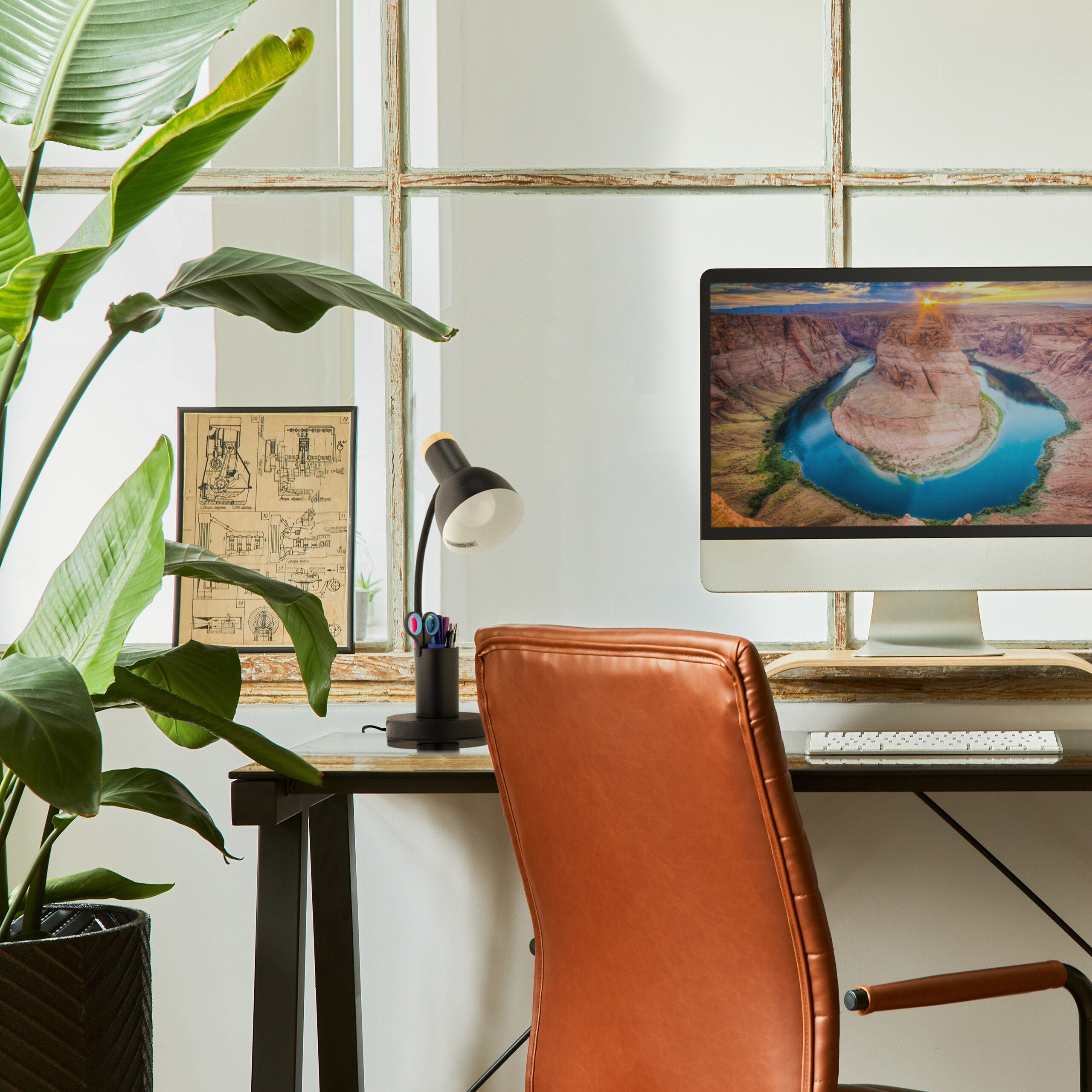 relaxdays Schreibtischlampe mit Stifthalt günstig online kaufen