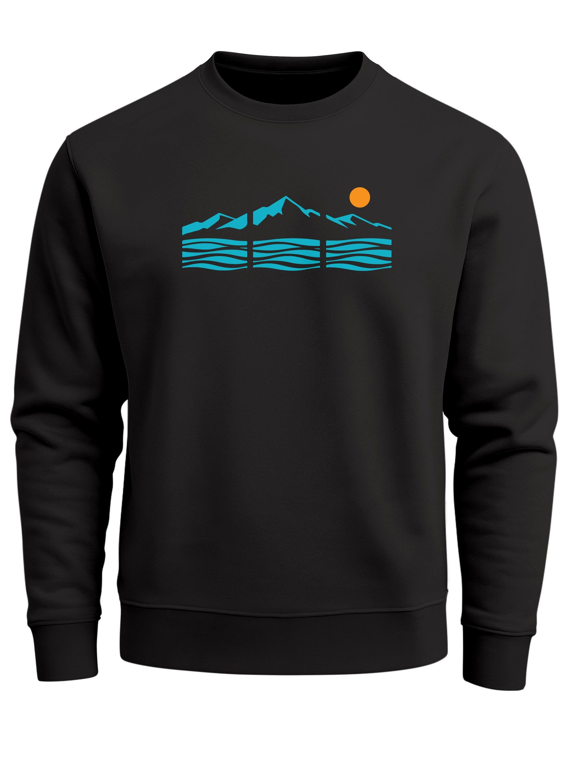 Sweatshirt Sweatshirt Herren Frontprint Bergsihouette Outdoor Design Pullover