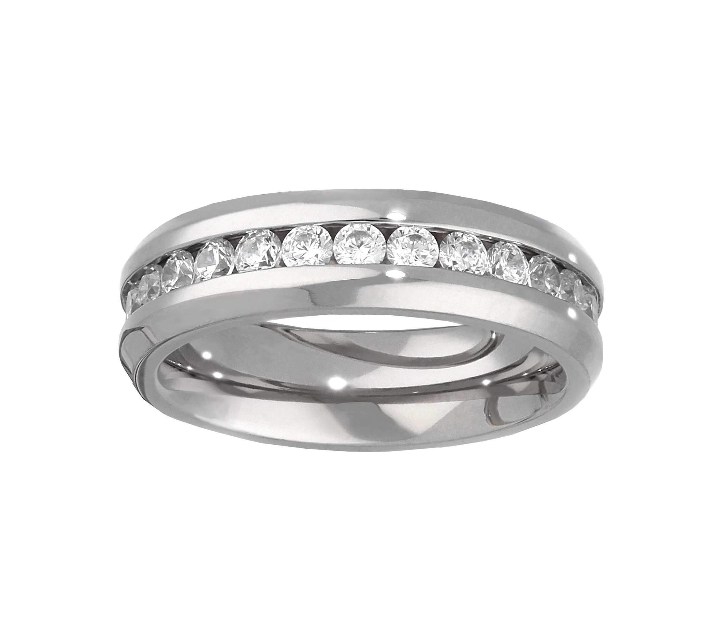TITANIA Fingerring Titanring, mit Zirkonia