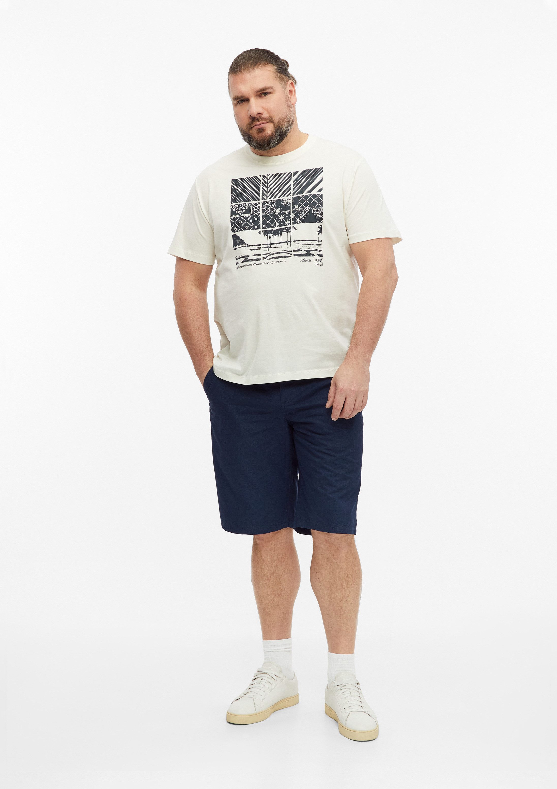 s.Oliver Shorts Bermuda DETROIT Detroit: Fein gemusterte Baumwoll-Bermuda