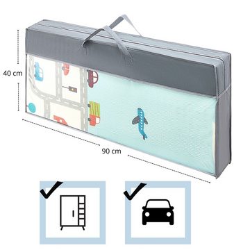 Mamabrum Spielmatte Beidseitige Schaummatte XXL – faltbar 1 CM (Berge und Straße)