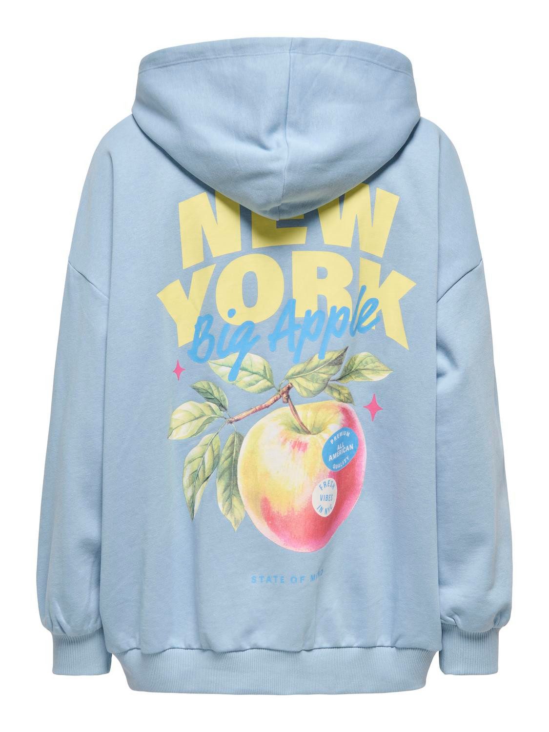 ONLY Sweatshirt ONLELO L/S PRINT HOOD BOX SWT Baumwollmischung, regular fit