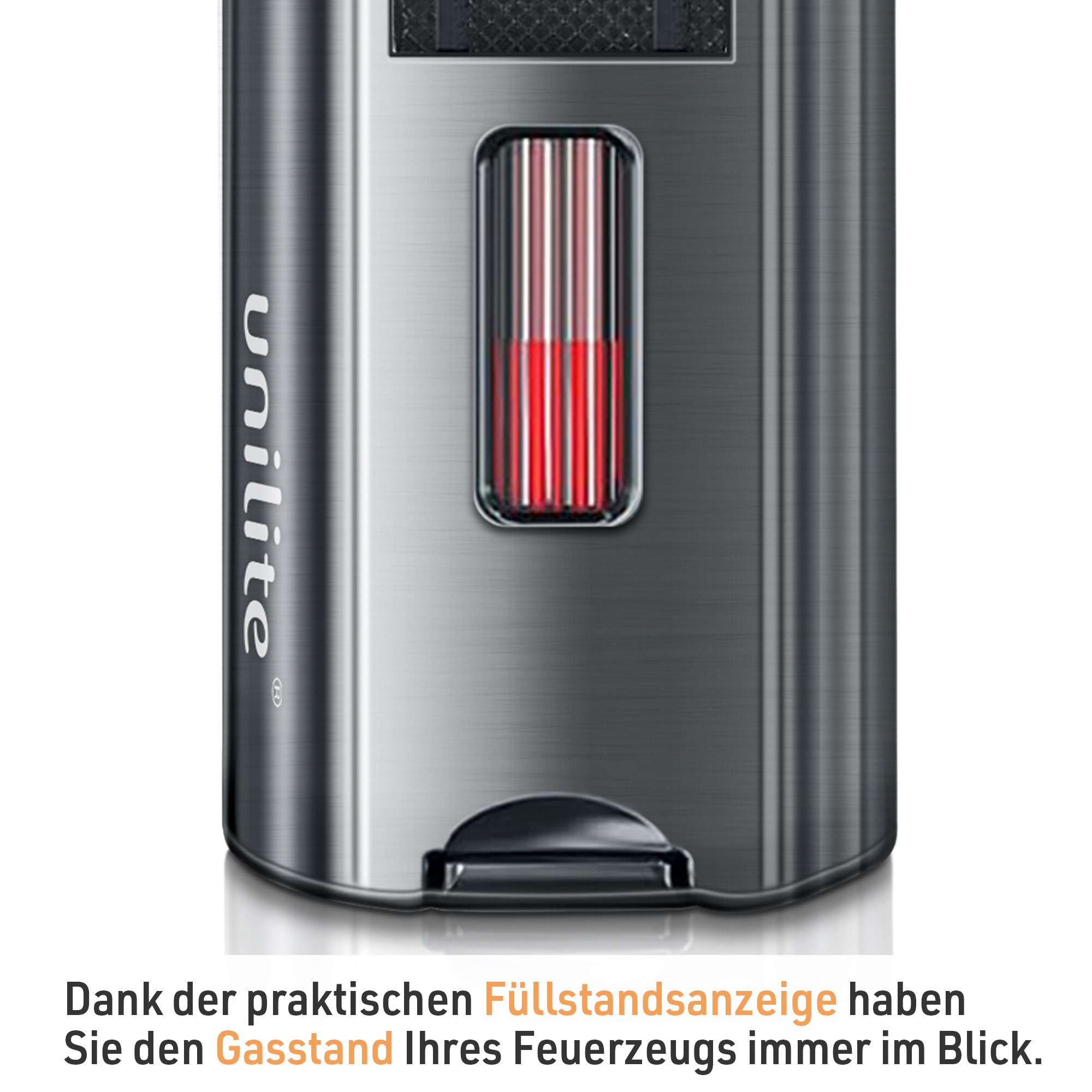 Unilite Feuerzeug Sturmfeuerzeug mit 100ml Gas Kartusche Set, nachfüllbar (2-St), Premium Gasfeuerzeug, befüllt, bis 1300°C