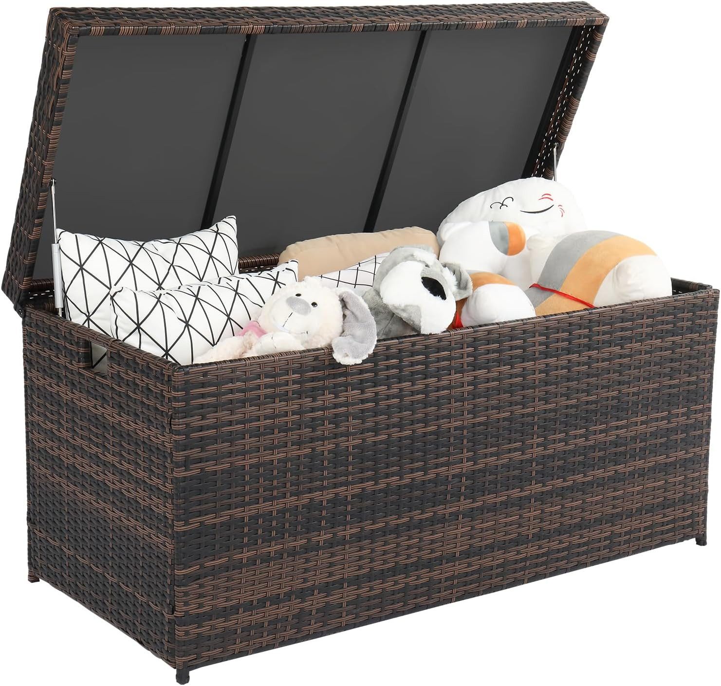 Gartenbox Wasserdicht, 500L Rattan Aufbewahrungsbox