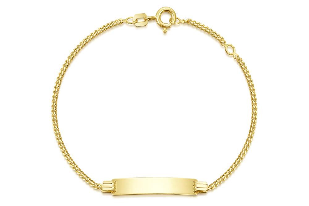 Silberkettenstore Goldarmband Kinder-Gravurarmband Panzer 1,8 - 333 Gelbgold, Länge wählbar