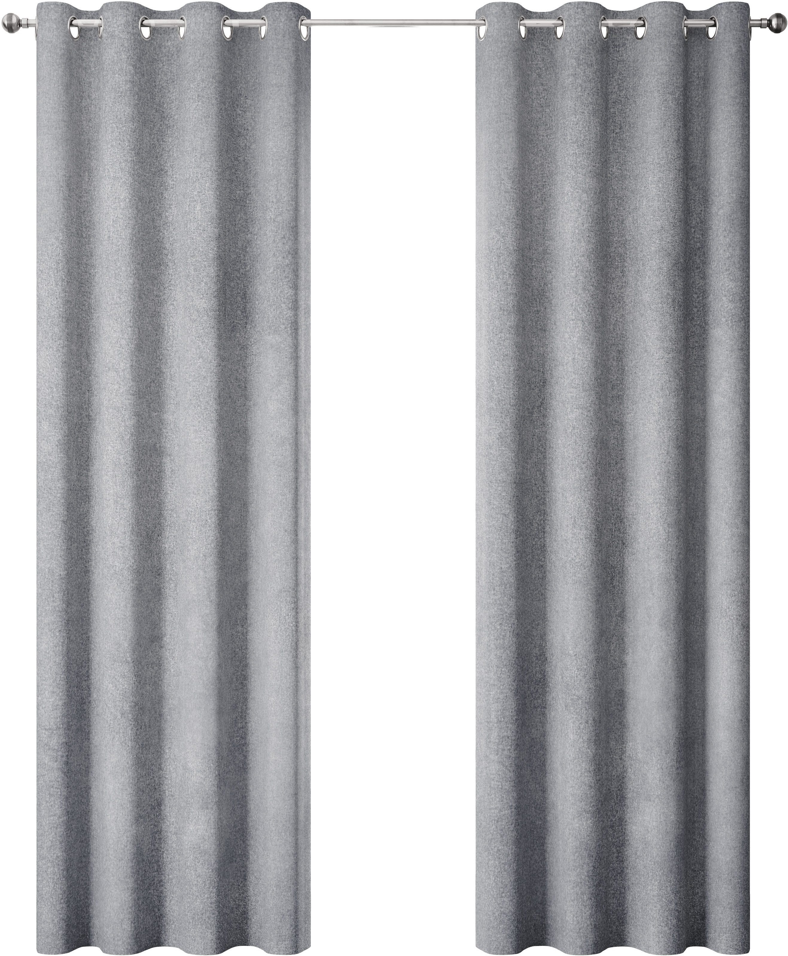 OTTO home Verdunkelungsvorhang Ronnel (2 St), Ösen, verdunkelnd, Polyester, 2er Set, verdunkelnd, einfarbig