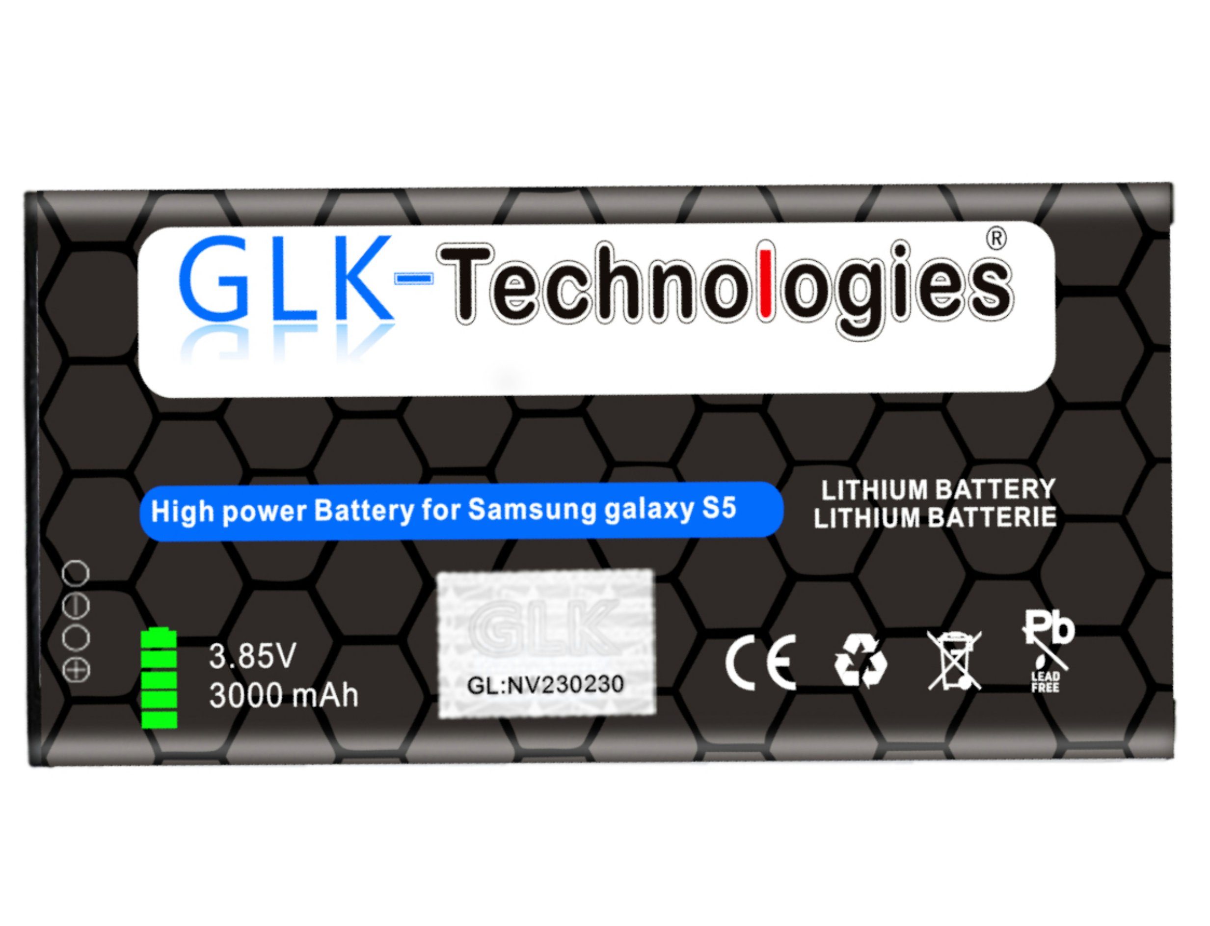 GLK EB-BG900BBE, Battery für GLK-Technologies Smartphone-Akku 3000 SM-G900 S5 Samsung Galaxy mAh EB-BG900BBC