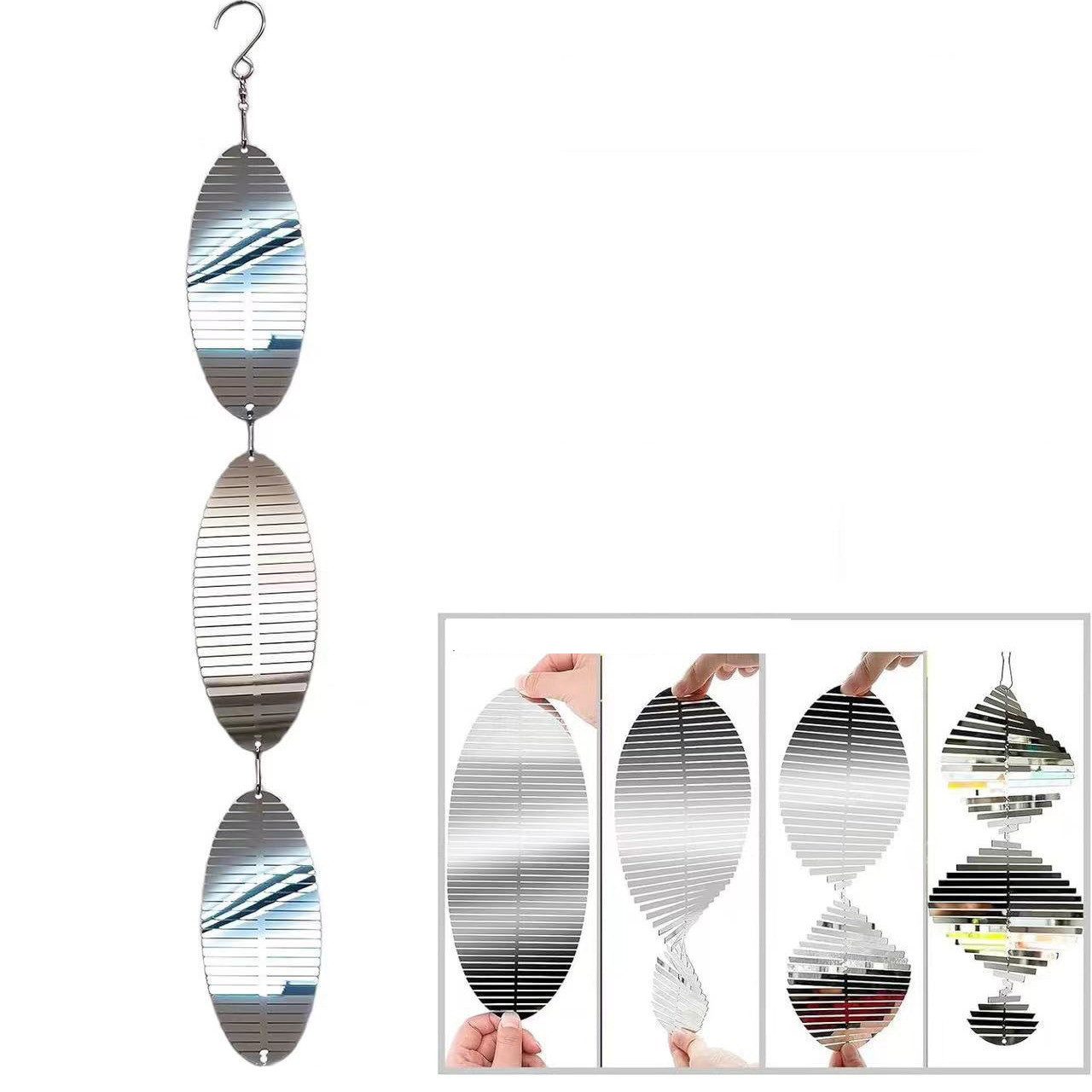 CLTYQ Vogel-Schreck Vogel-Schreck Windspirale Reflektierend Vogelabwehr, Außenterrasse, Fischgrätengerät mit hoher Reflektivität, 3D-Spiegel-Vogelreflektor