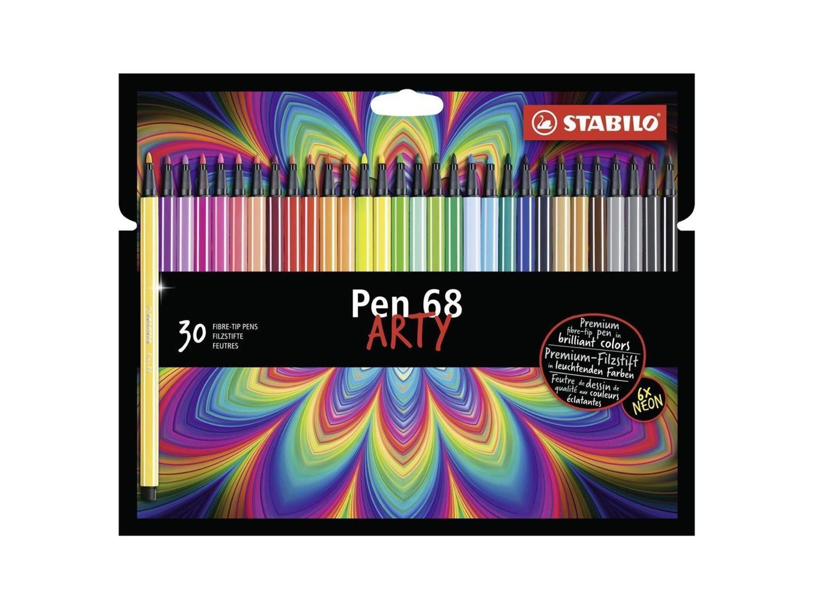 Faserstift STABILO Pen 68 ARTY Filzstift - 1 mm - 30er Set
