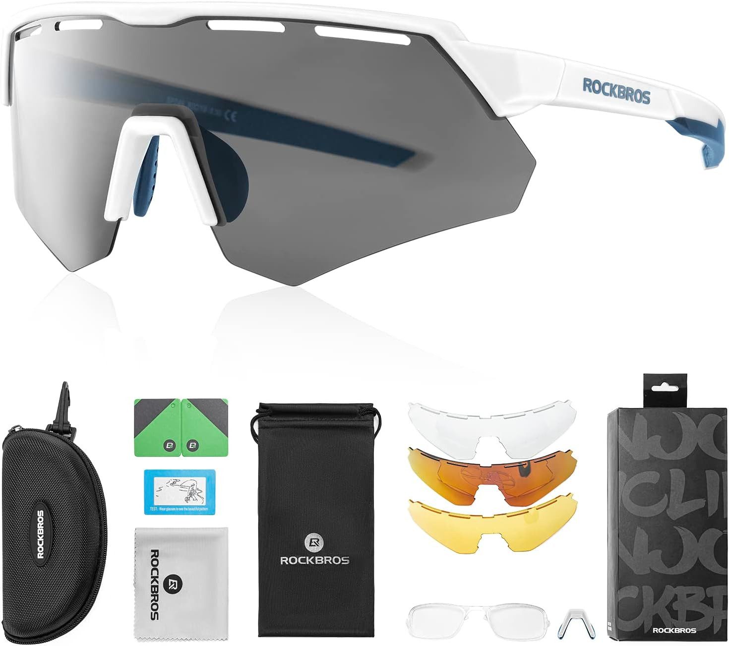 ROCKBROS Fahrradbrille Polarisierte Fahrradbrille Sonnenbrille, UV-Schutz