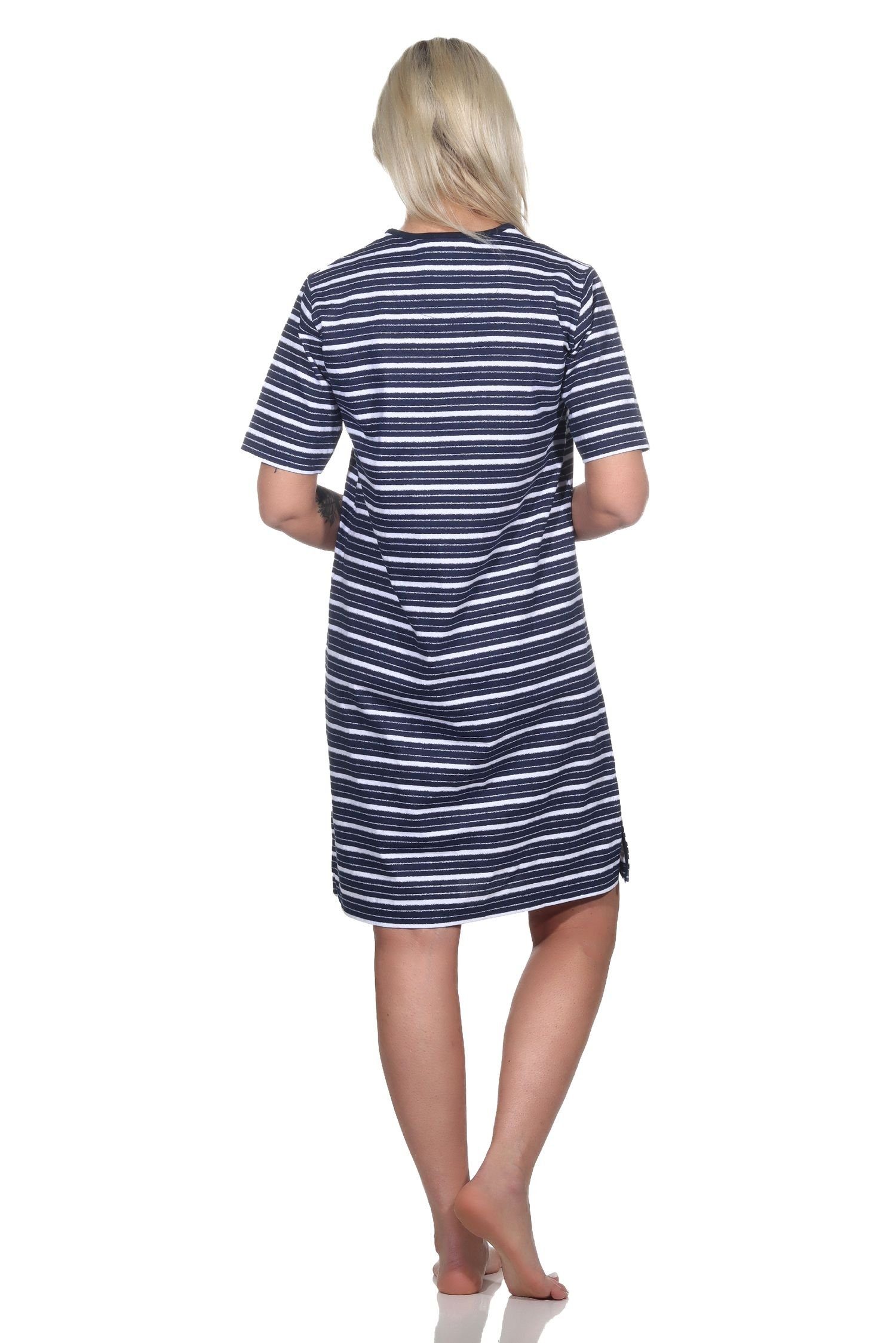 Normann Nachthemd Damen kurzarm Nachthemd - Übergrößen Optik auch marine maritimer in in