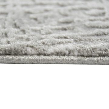 Teppich Designer Wohnzimmerteppich Wolle in Grau Creme, Carpetia, rechteckig