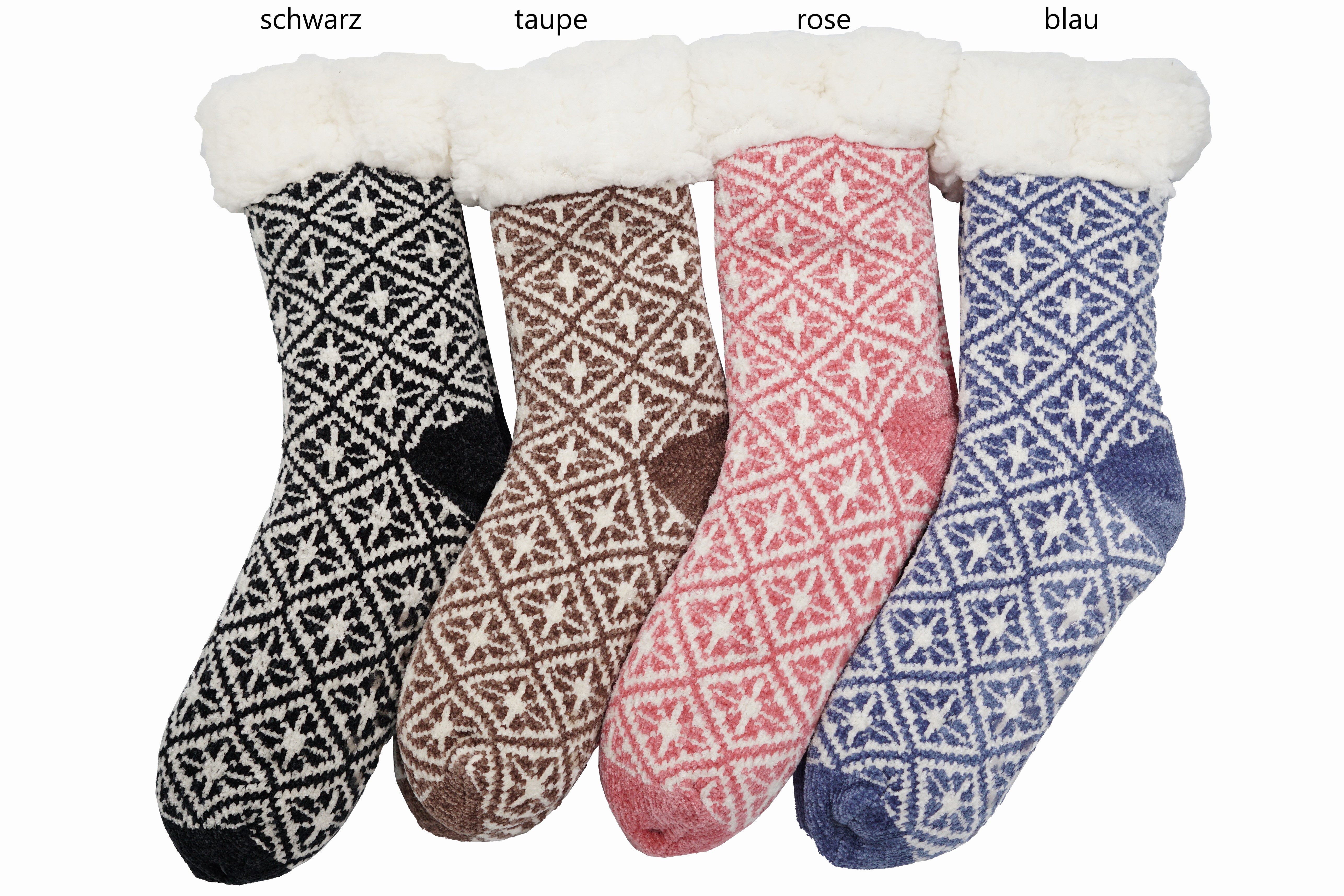 Taubert Kuschelsocken TAUBERT 762237588 KUSCHELSOCKEN 1 Paar INGA ABS in 4 Farben chenille l