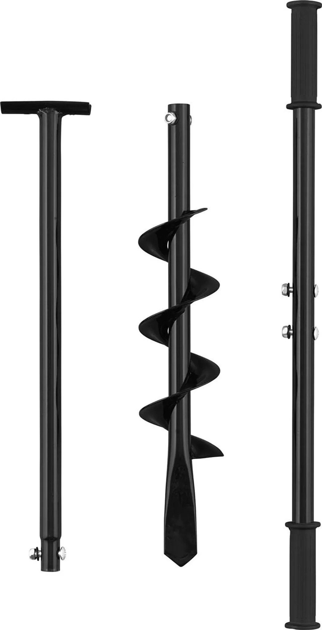Parkside Handerdbohrer Parkside Erdlochbohrer Handbohrer Pfahlbohrer Loch 10x80cm, (Komplettset, 1-tlg., 3 teiliges Handbohrer Set), Kraftsparender Hand Erdlochbohrer mit Softgrip Griffen
