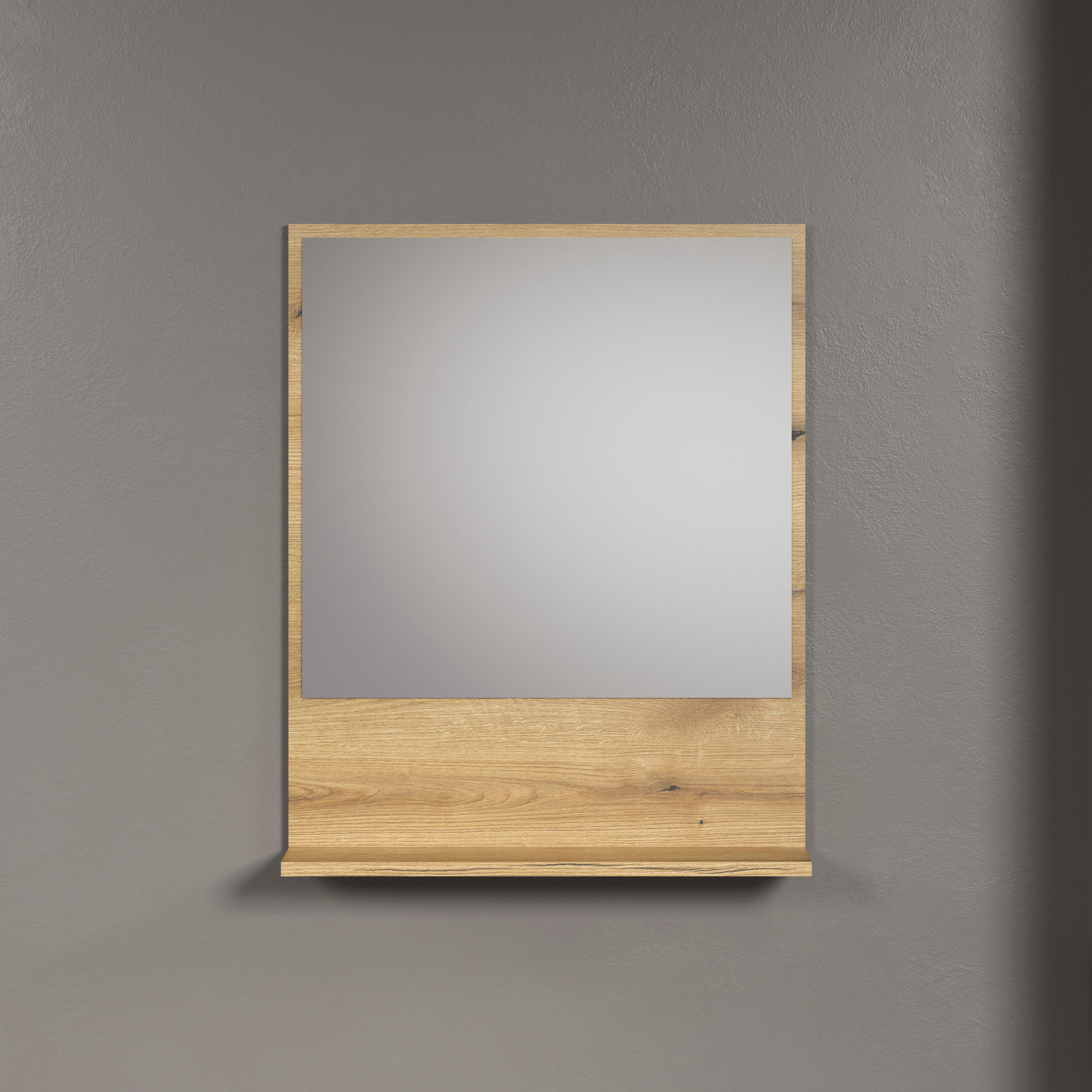 welltime Badspiegel Amrum, Wandspiegel mit Ablage - (B/T/H) wahlweise 60 bis 80/14/74 cm