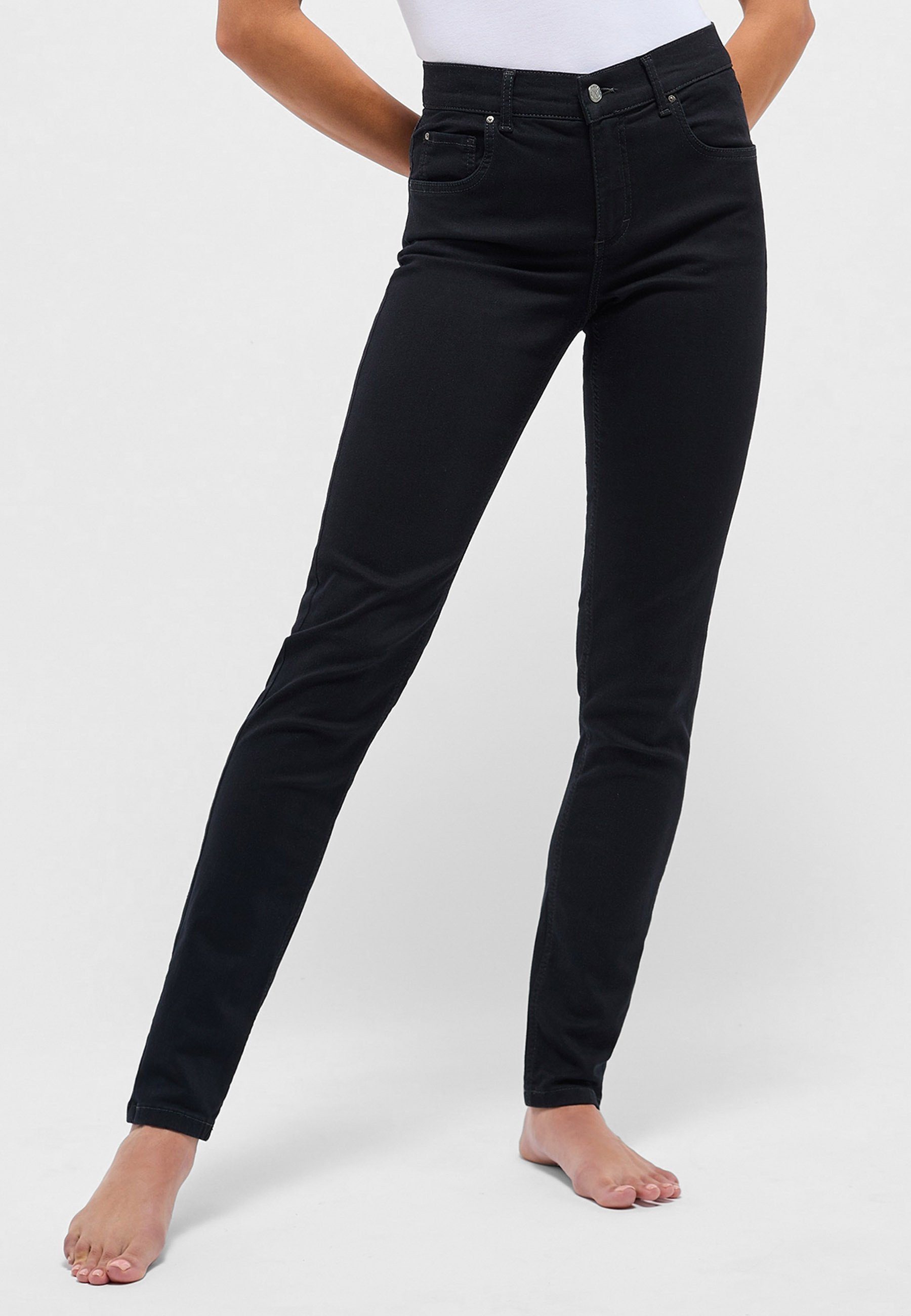Label-Applikationen Denim cleanem Slim-fit-Jeans Skinny ANGELS mit Jeans schwarz Stretch mit Super