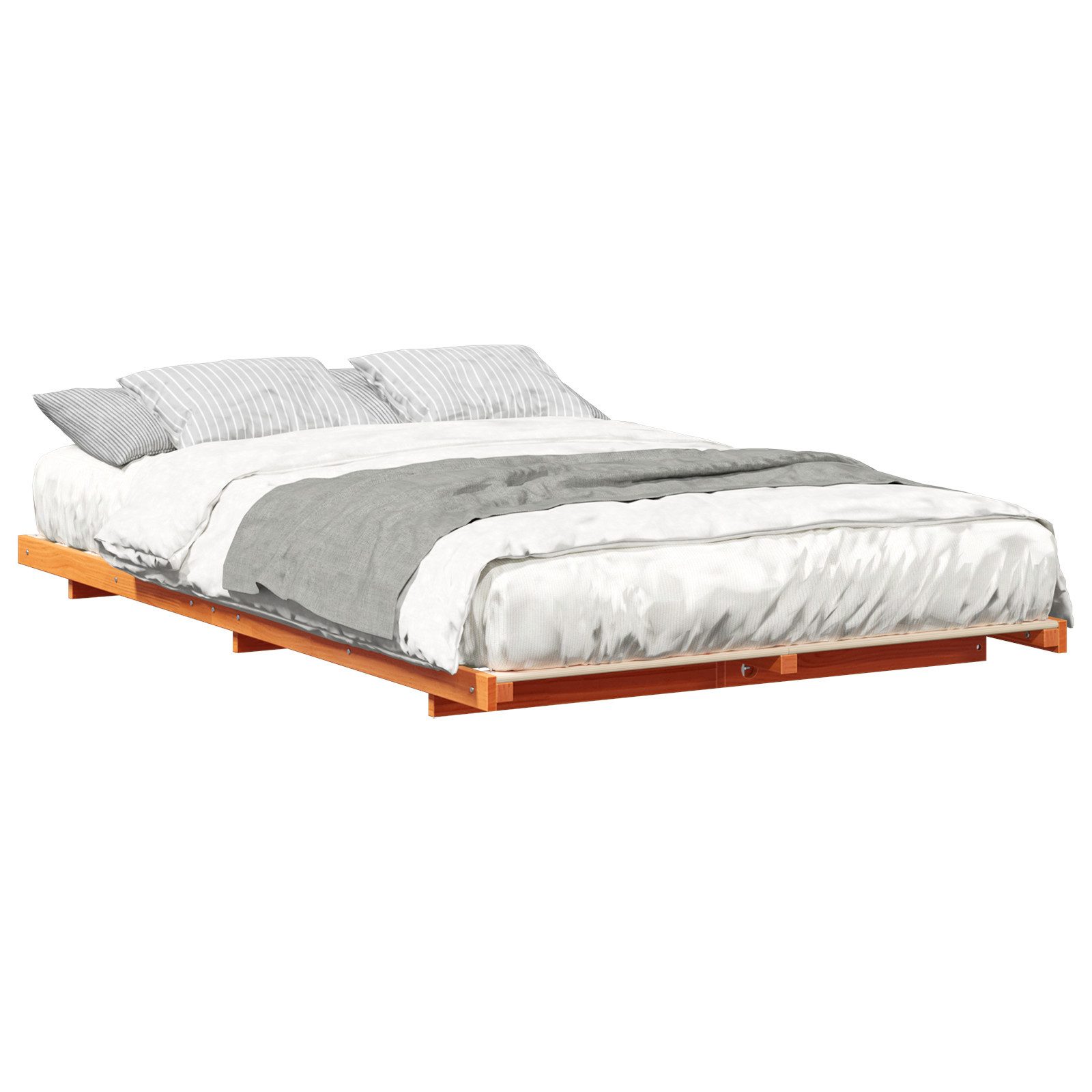 vidaXL Bett Bodenbettgestell Wachsbraun 120 x günstig online kaufen