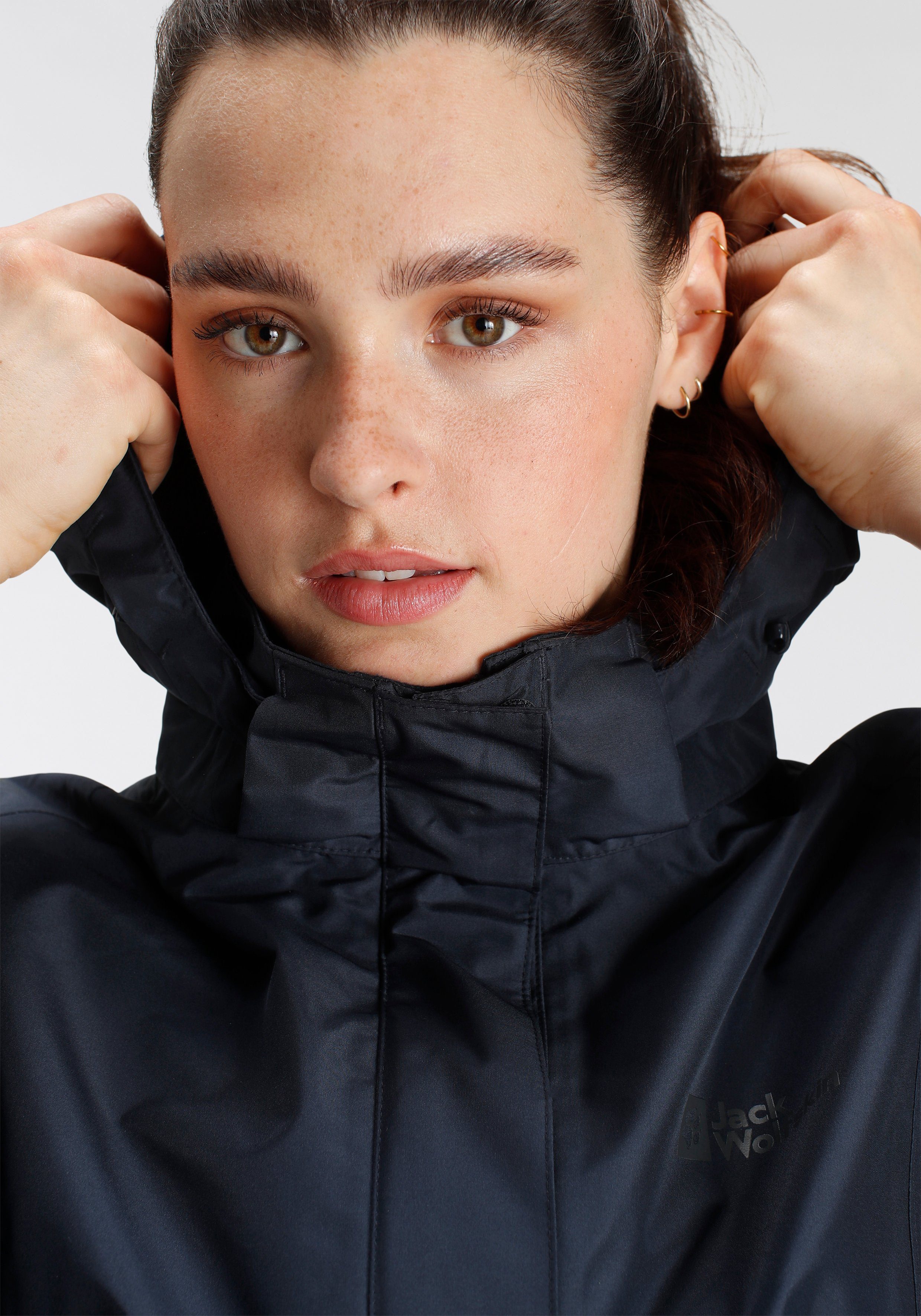 Jack Wolfskin Funktionsjacke TOCORA WOMEN JACKET Atmungsaktiv Wasserdicht blue & Winddicht night &