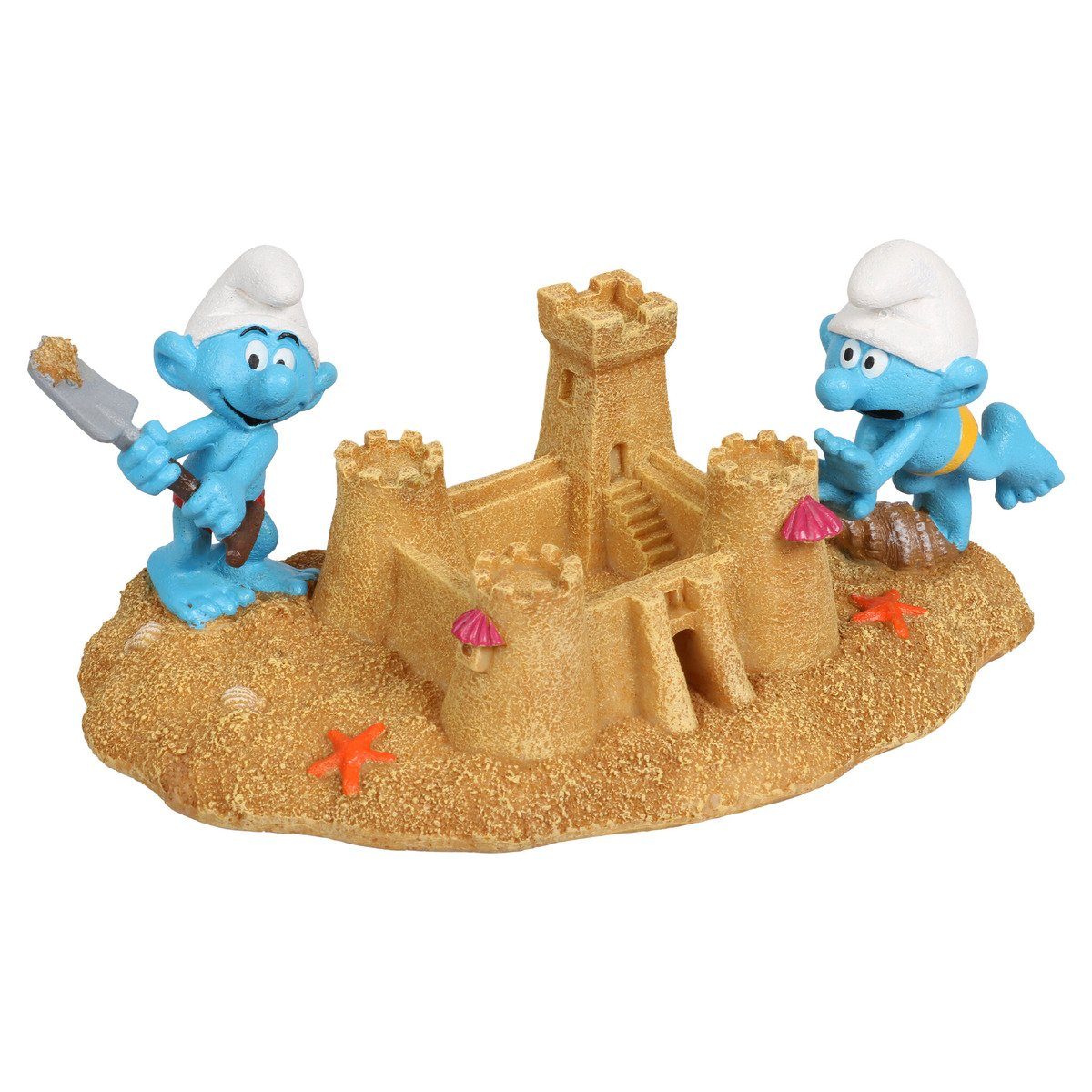Aquariendeko Aquariendekoration Schlümpfe Strand mit Sandburg