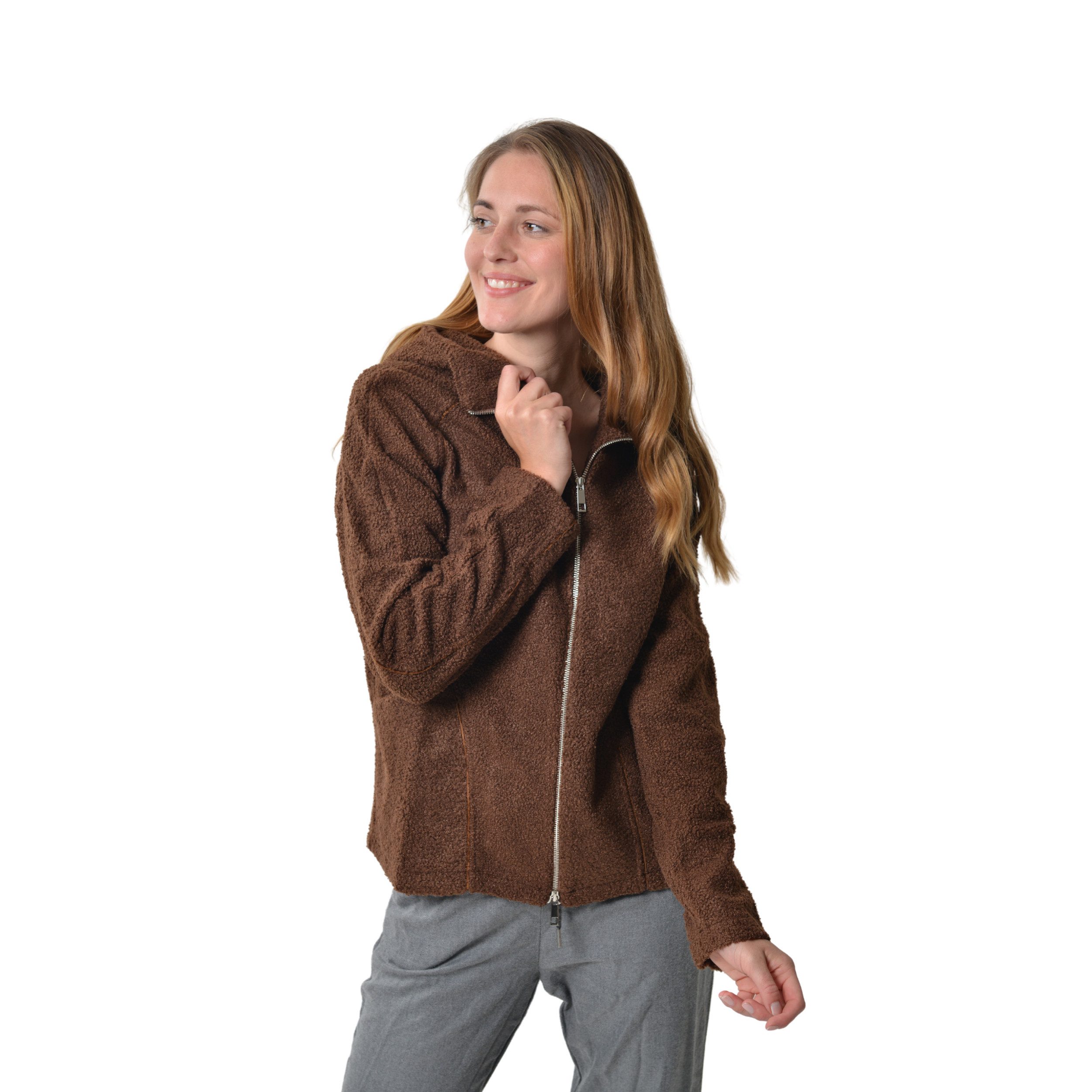 M-Diamant Sweatjacke Unisex Teddy Fleecejacke mit Kapuze Winterjacke Übergangsjacke kuschelig durch weiches Teddy-Fleece – Bild 5 von 5