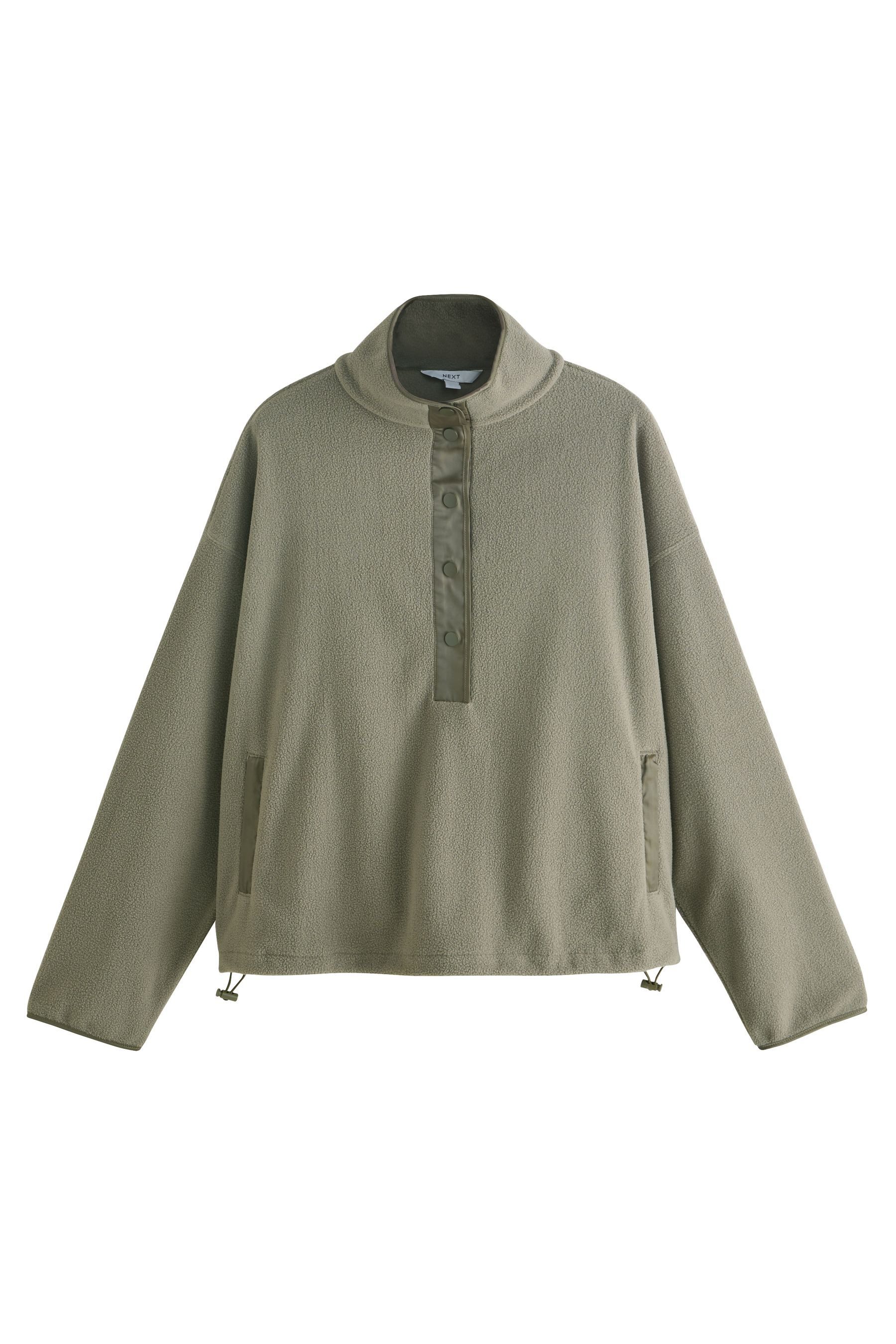 Next Sweater Geripptes Langarm-Sweatshirt mit Druckknöpfen (1-tlg) günstig online kaufen