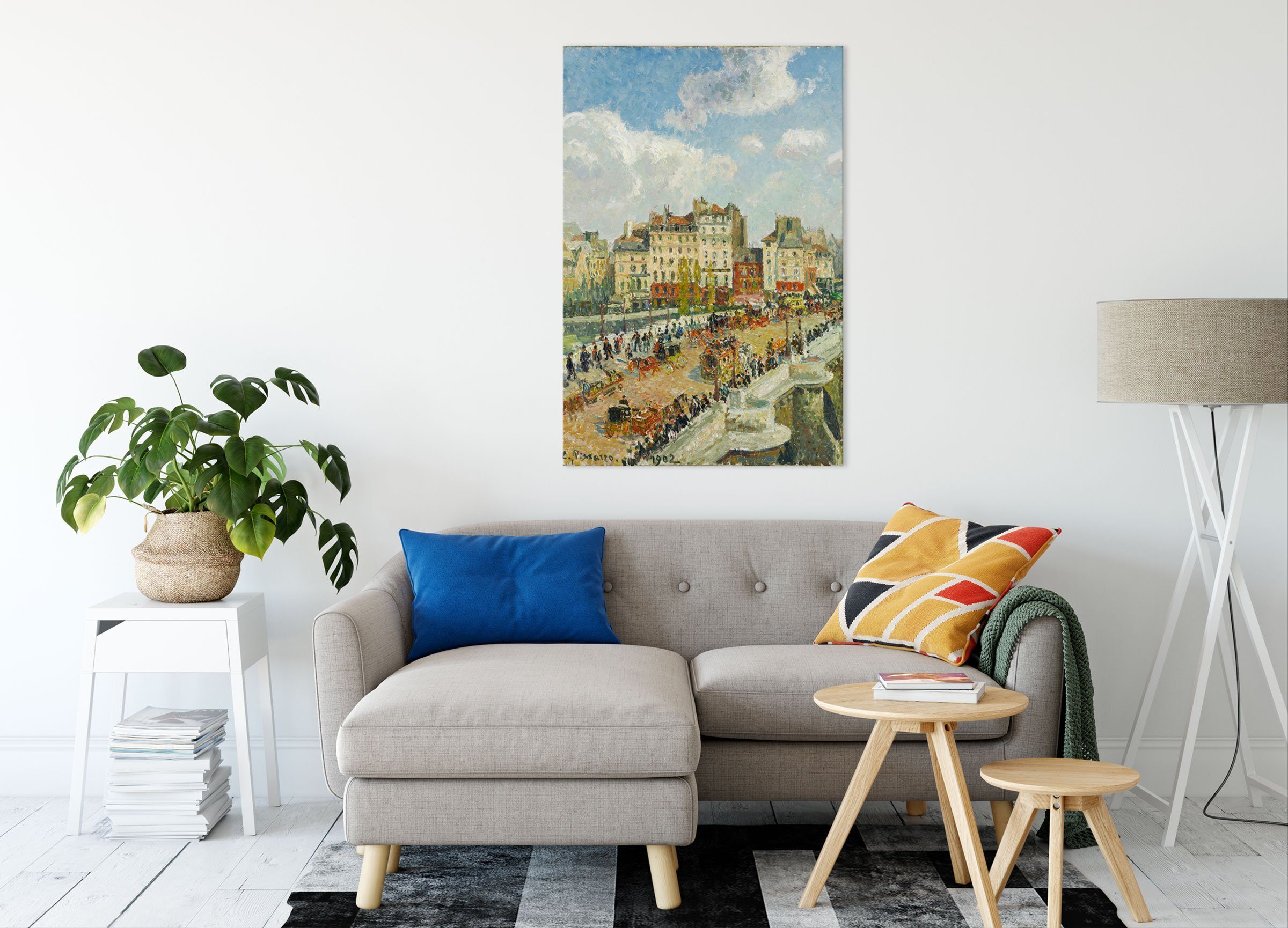 Pixxprint Leinwandbild Camille Pissarro - The Pont Neuf, Camille Pissarro - The Pont Neuf (1 St), Leinwandbild fertig bespannt, inkl. Zackenaufhänger