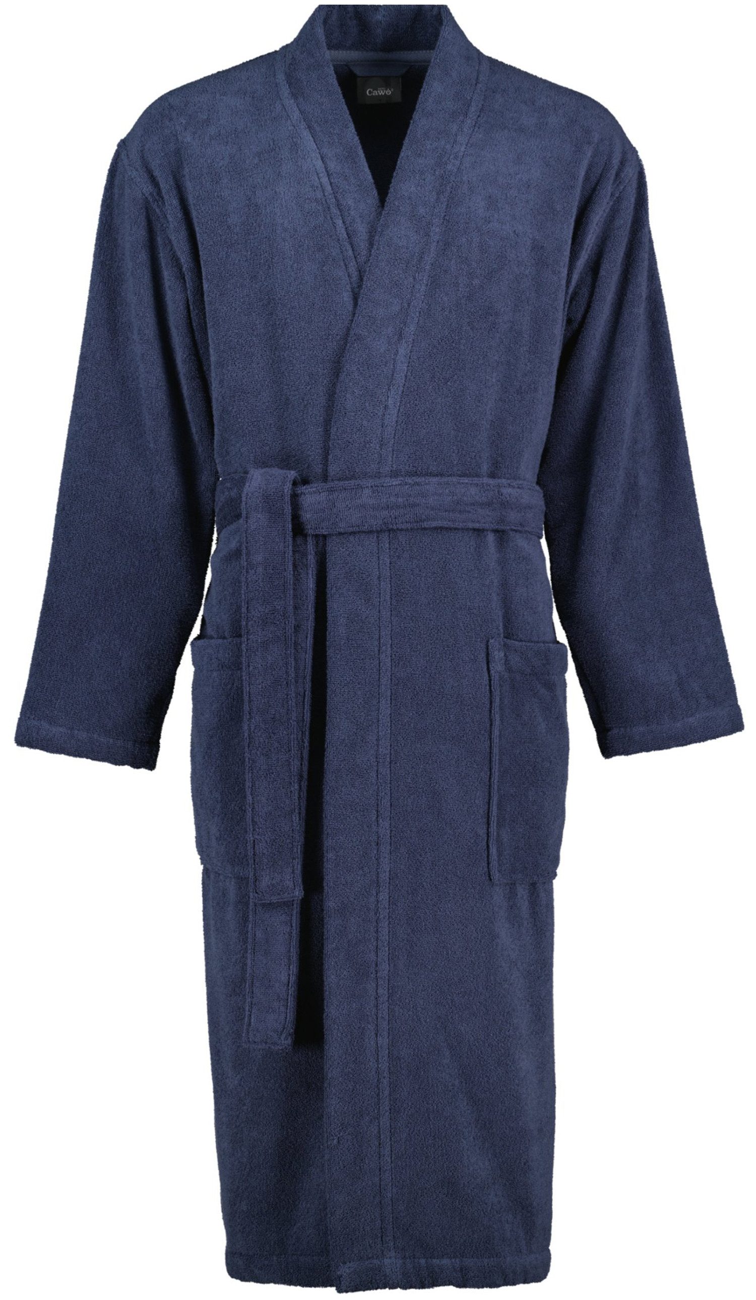 Cawö Herrenbademantel Herren Saunamantel, Walkfrottee, Kimono-Kragen, Gürtel, Baumwolle