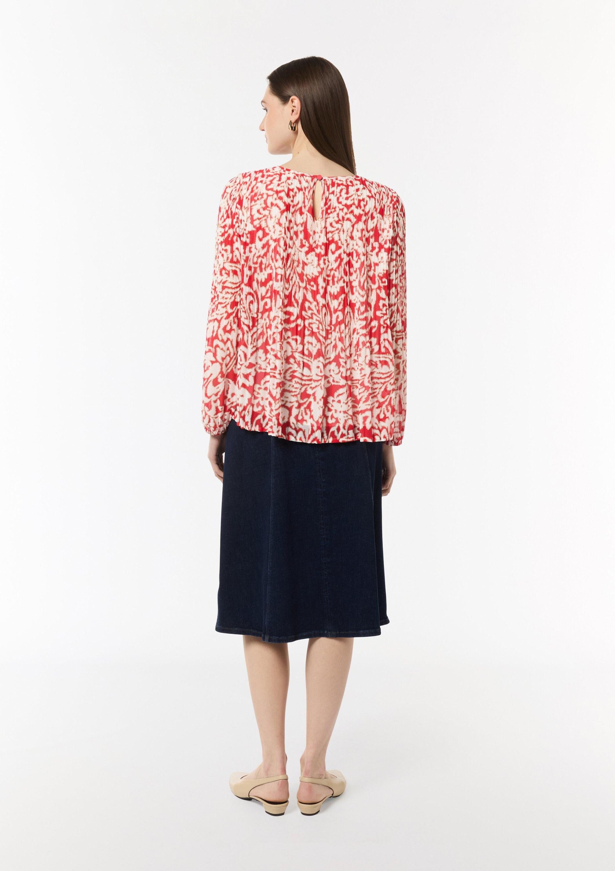 comma Langarmbluse Bluse Bluse aus Chiffon