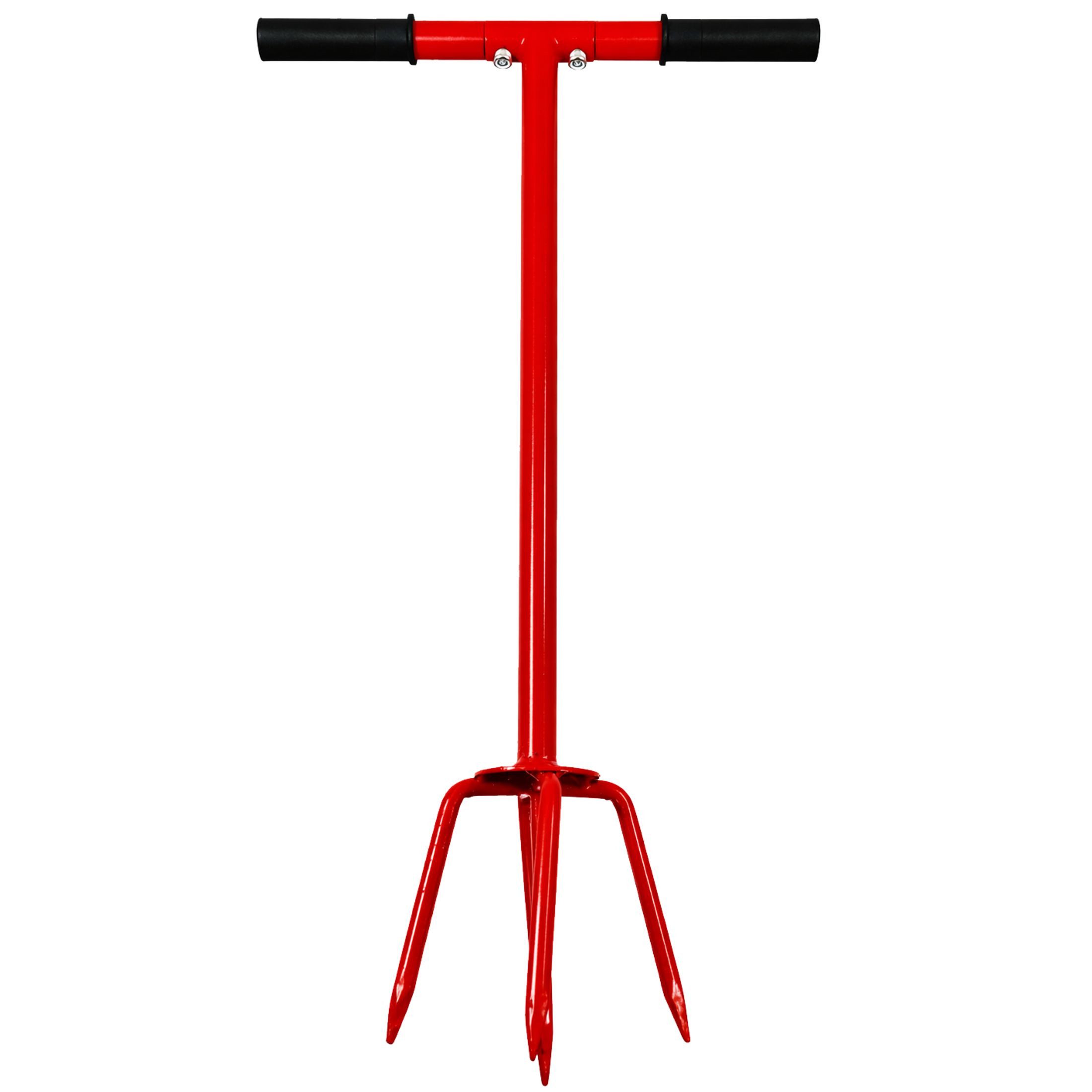 BauSupermarkt24 Garten-Multifunktionsgerät Erdkralle Stahl 5 Zinken Gartenkralle 93 cm Bodenkultivator Kultivator – Bild 4 von 5