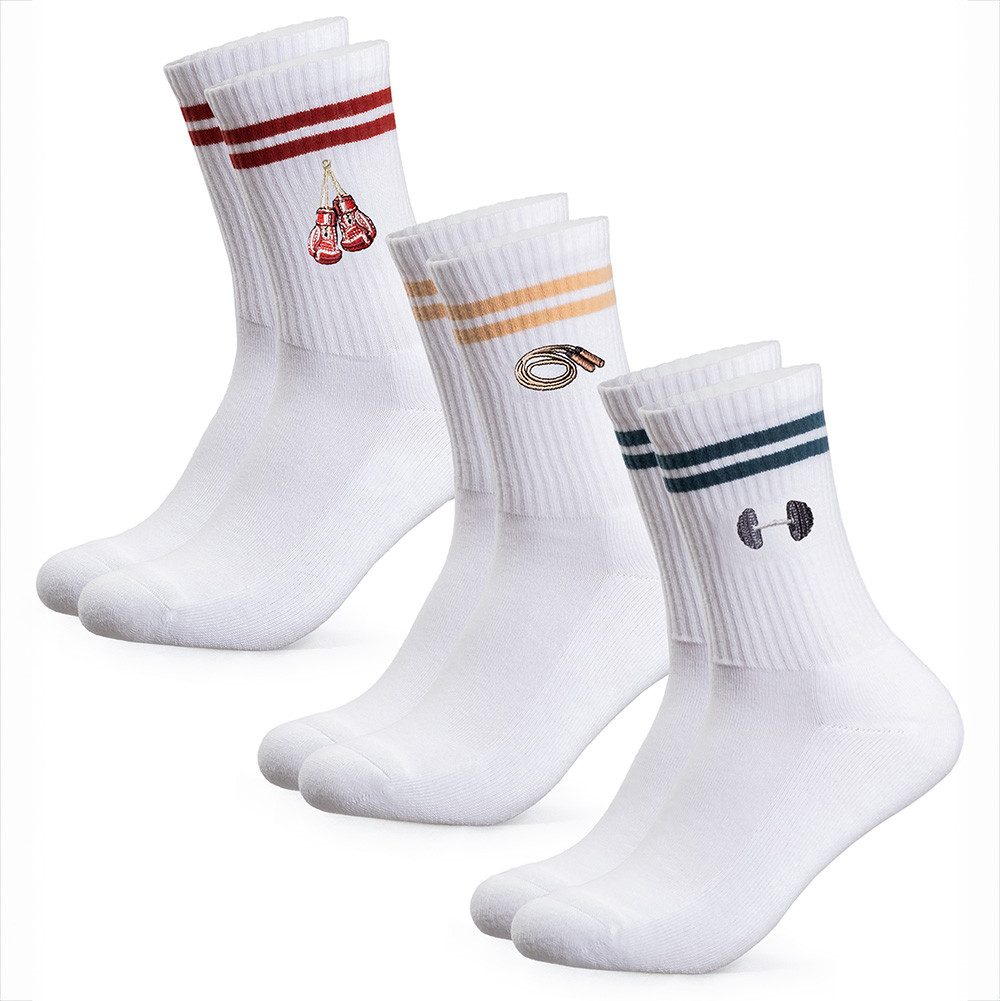 OCCULTO Tennissocken Damen & Herren Motiv Tennissocken 3er Pack (Modell: Rio) (3-Paar)