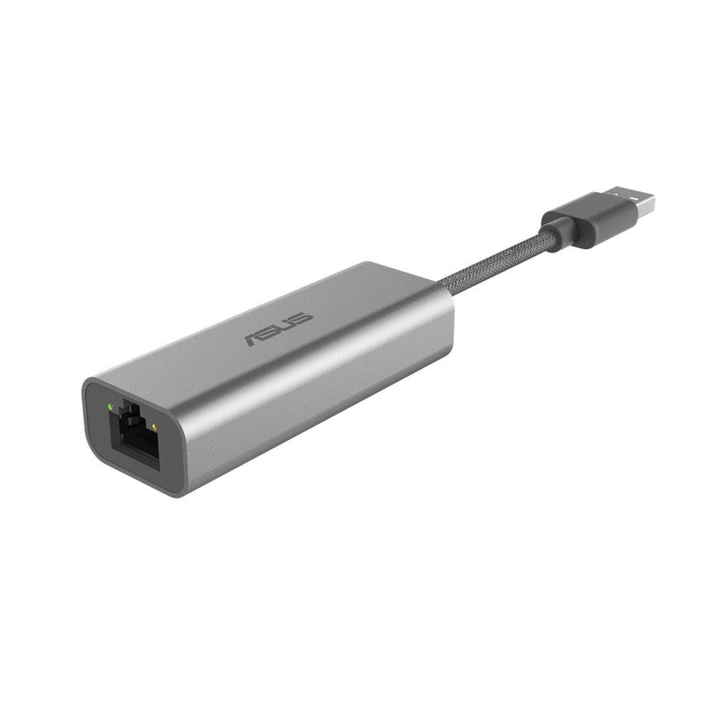 Asus USB-C2500 USB-Adapter, 2.5G USB-Dongle 2,5 Gbit/s Plug & Play USB 3.0 kompakt dunkelgrau