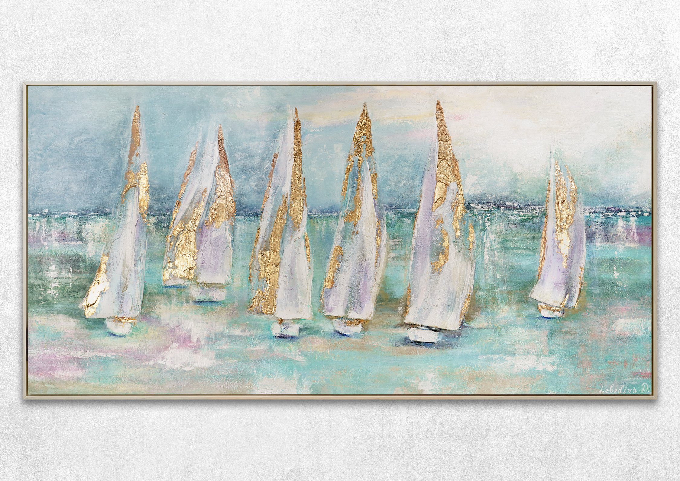 YS-Art Gemälde Segelboote, Meer, Leinwand Bild günstig online kaufen