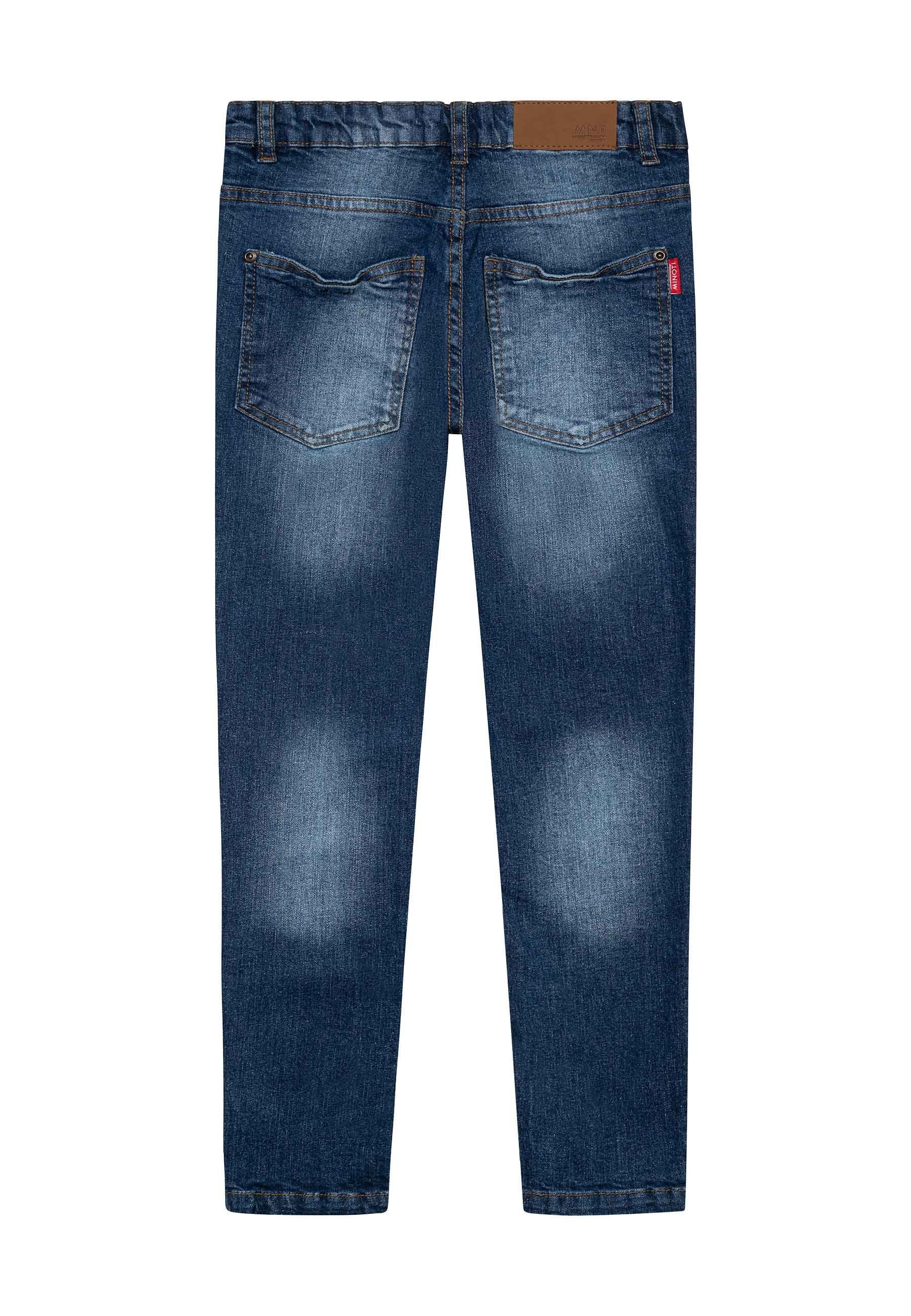Denim-Blau MINOTI Distressed Skinny-fit-Jeans Skinny-Jeans (3y-14y)