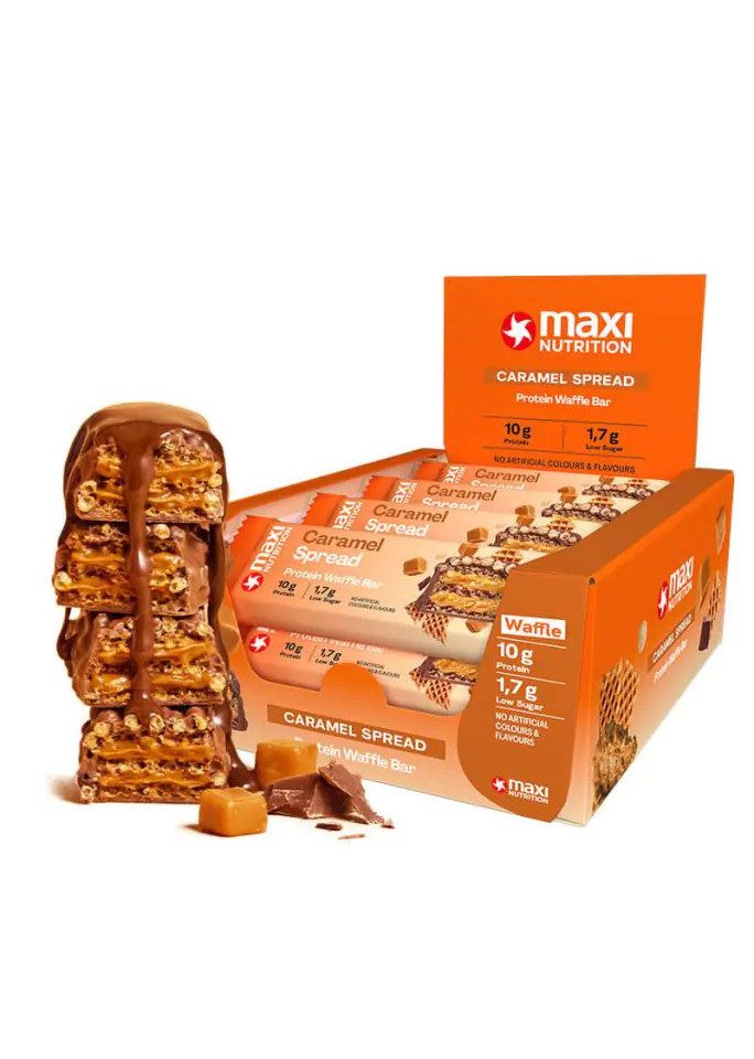 Maxi Nutrition Protein Waffle Bar 12x40g - Caramel Spread Riegel, 550 g, Riegel