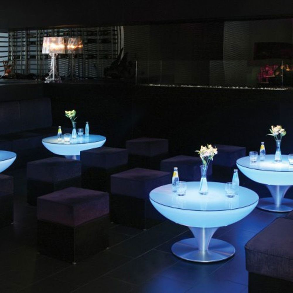 Lounge Alu-Gebürstet, LED Transluzent Weiß, Table Moree Dekolicht 45cm Pro